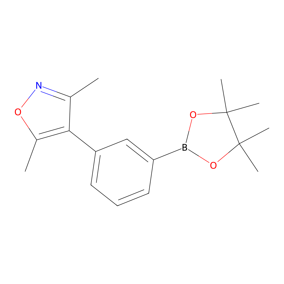 3,5-Dimethyl-4-[3-(4,4,5,5-tetramethyl-1,3,2-dioxaborolan-2-yl)phenyl]-1,2-oxazole molecular structure, CAS 3017180-67-2