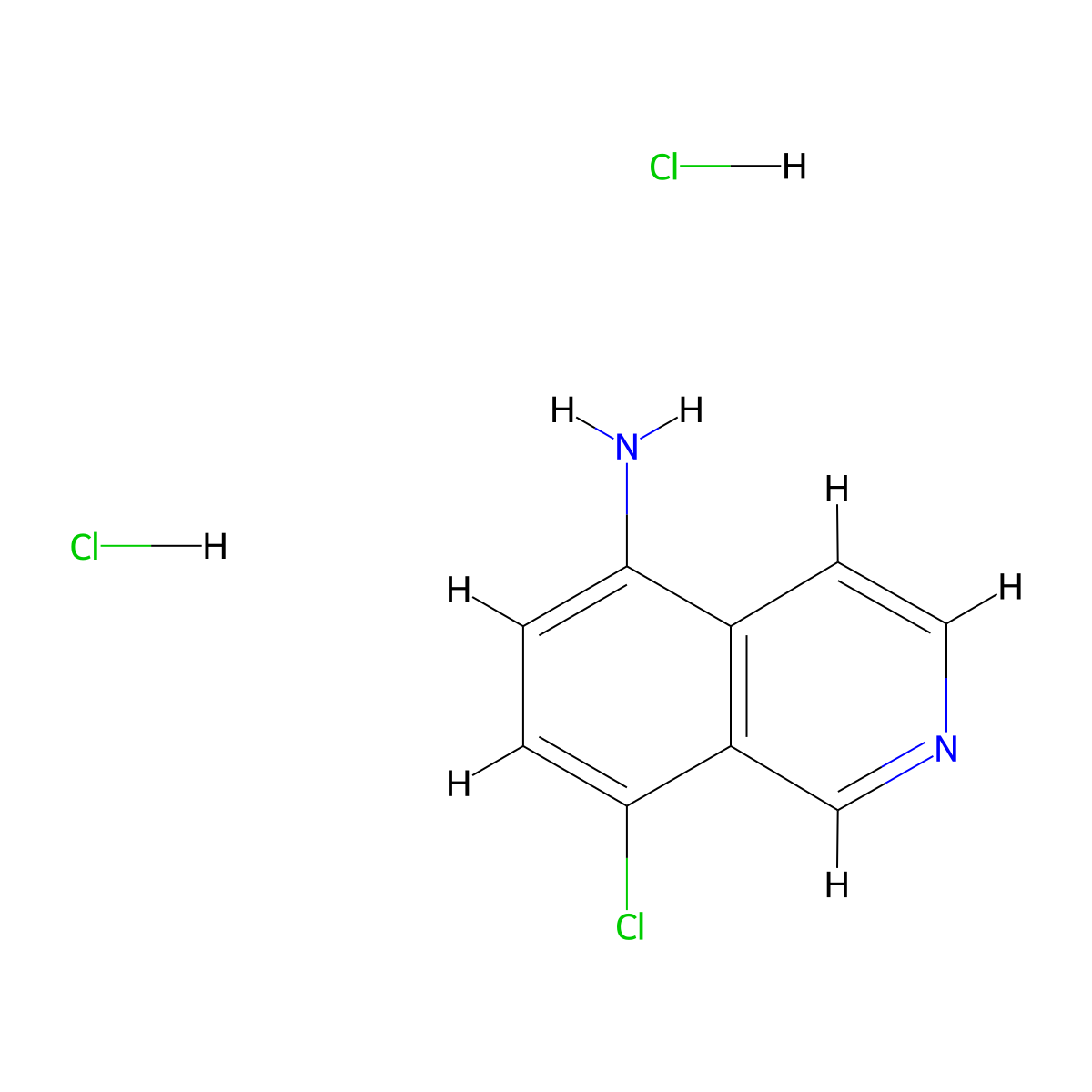 8-Chloroisoquinolin-5-amine dihydrochloride molecular structure, CAS 3017193-01-7