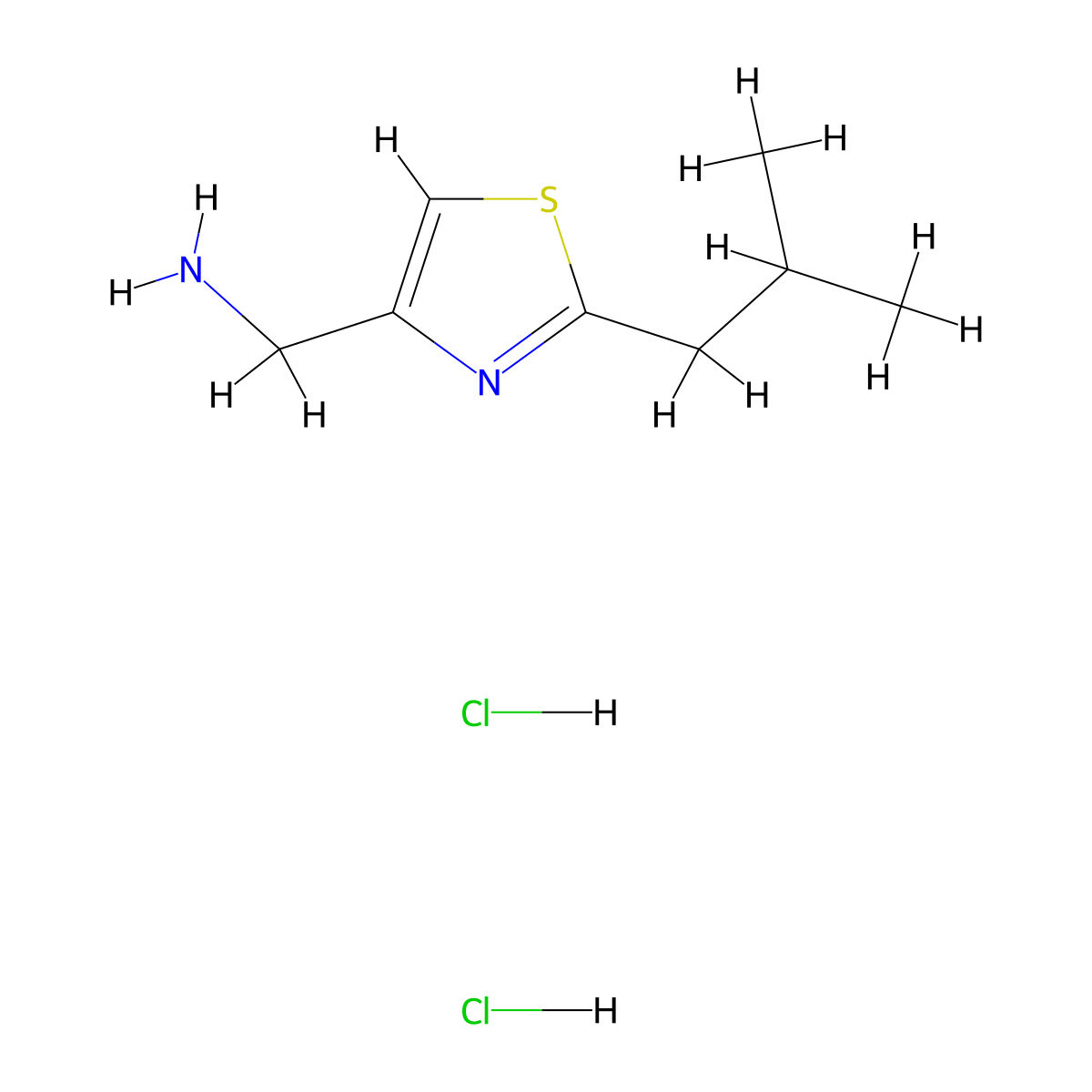 1-[2-(2-Methylpropyl)-1,3-thiazol-4-yl]methanamine dihydrochloride molecular structure, CAS 3017193-03-9