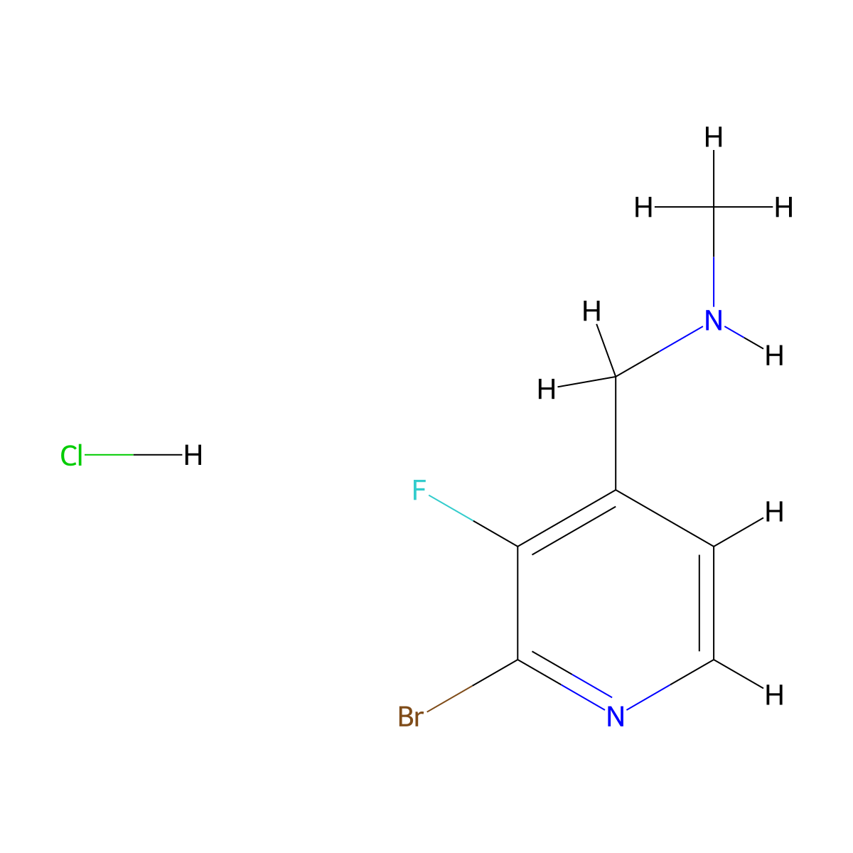 [(2-Bromo-3-fluoropyridin-4-yl)methyl](methyl)amine hydrochloride molecular structure, CAS 3017193-10-8