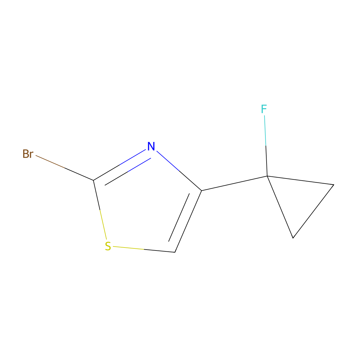 2-Bromo-4-(1-fluorocyclopropyl)-1,3-thiazole molecular structure, CAS 3017193-14-2