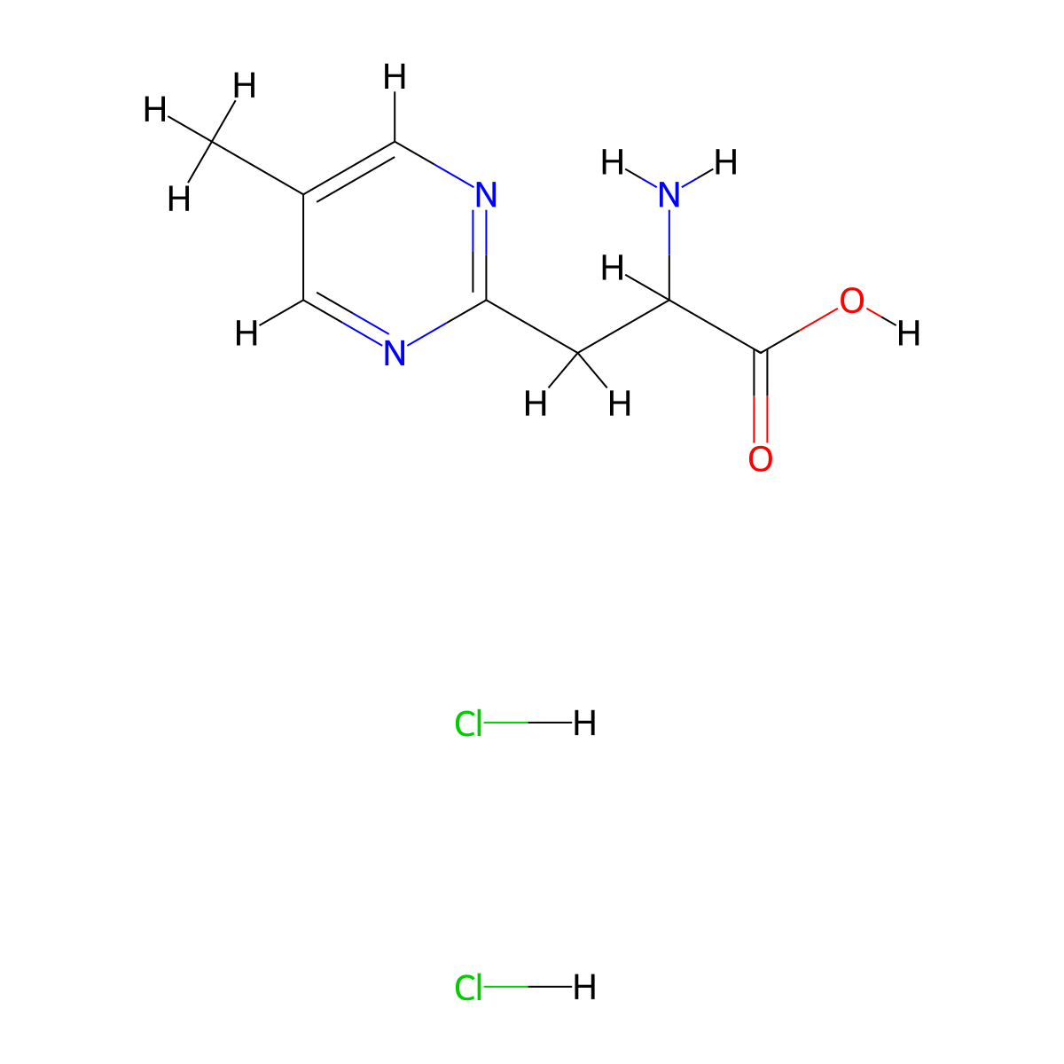 2-Amino-3-(5-methylpyrimidin-2-yl)propanoic acid;dihydrochloride molecular structure, CAS 3017193-17-5