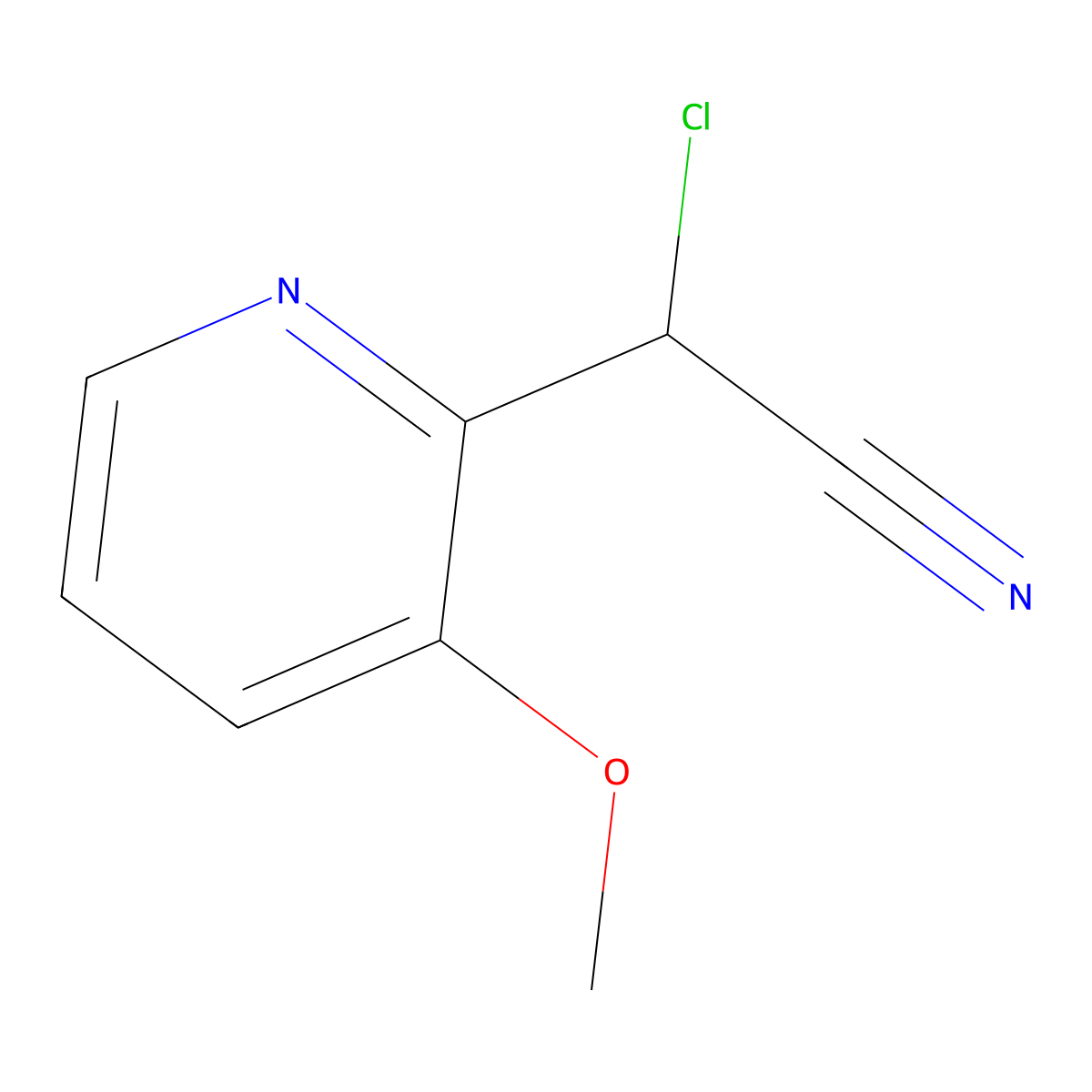2-Chloro-2-(3-methoxypyridin-2-yl)acetonitrile molecular structure, CAS 3017193-21-1