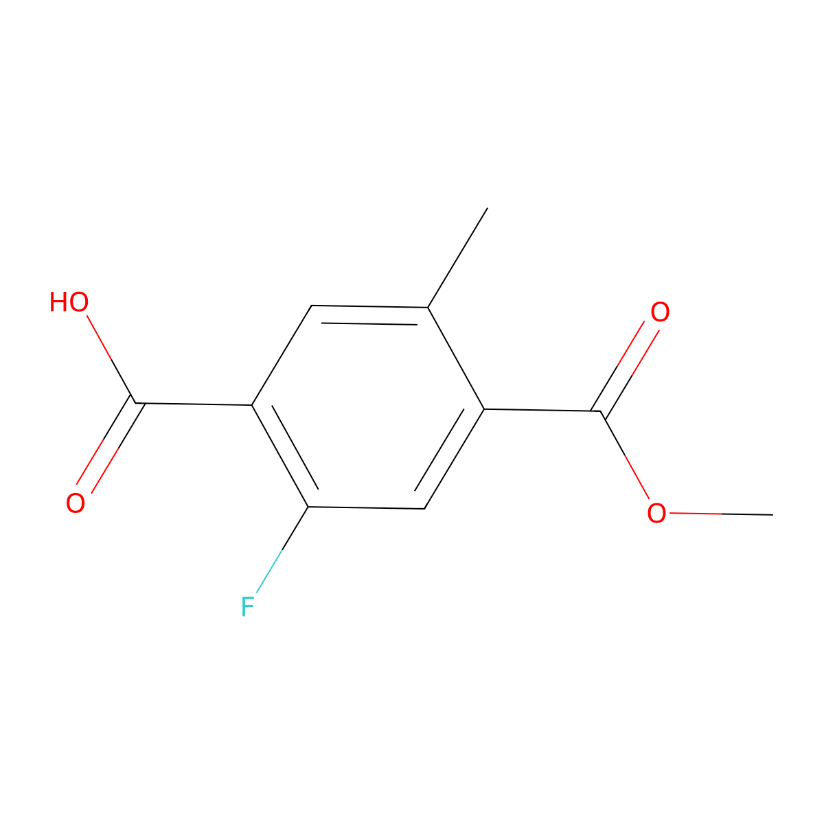 2-Fluoro-4-(methoxycarbonyl)-5-methylbenzoic acid molecular structure, CAS 3017193-62-0