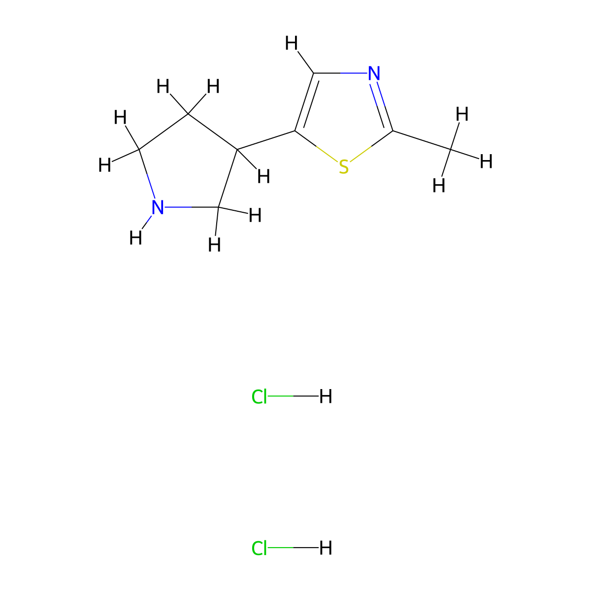 2-Methyl-5-pyrrolidin-3-yl-1,3-thiazole;dihydrochloride molecular structure, CAS 3017193-66-4