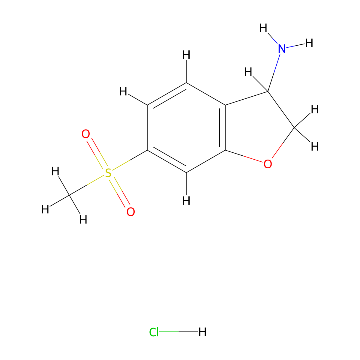6-(Methylsulfonyl)-2,3-dihydrobenzofuran-3-amine hydrochloride molecular structure, CAS 3017193-67-5