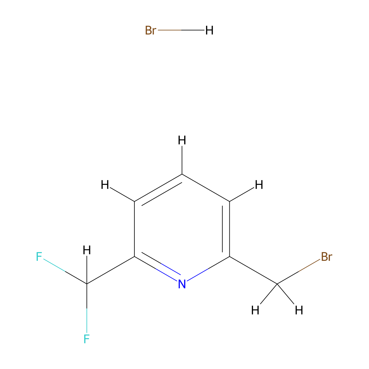 2-(Bromomethyl)-6-(difluoromethyl)pyridine hydrobromide molecular structure, CAS 3017193-77-7