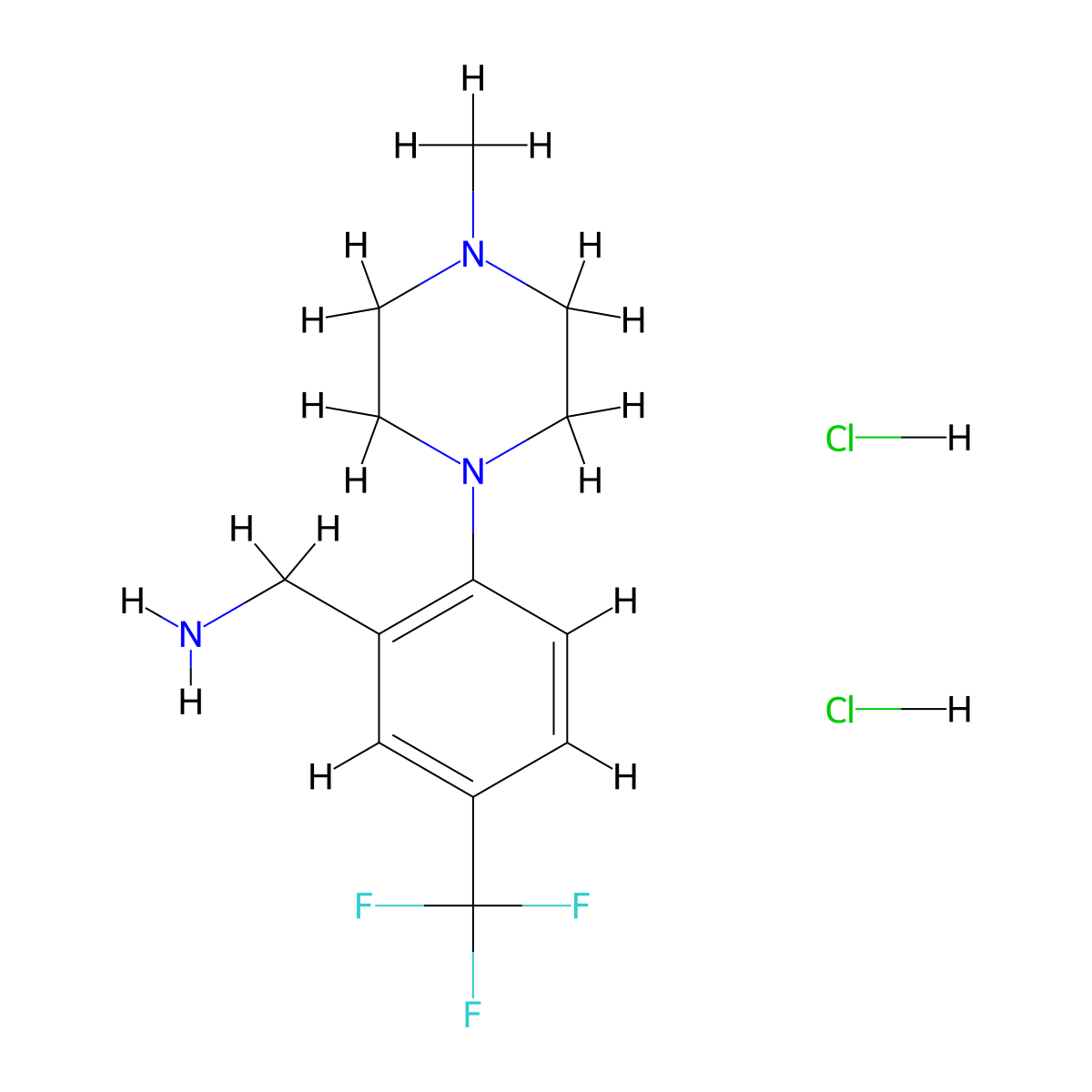 1-[2-(4-Methylpiperazin-1-yl)-5-(trifluoromethyl)phenyl]methanamine dihydrochloride molecular structure, CAS 3017193-78-8