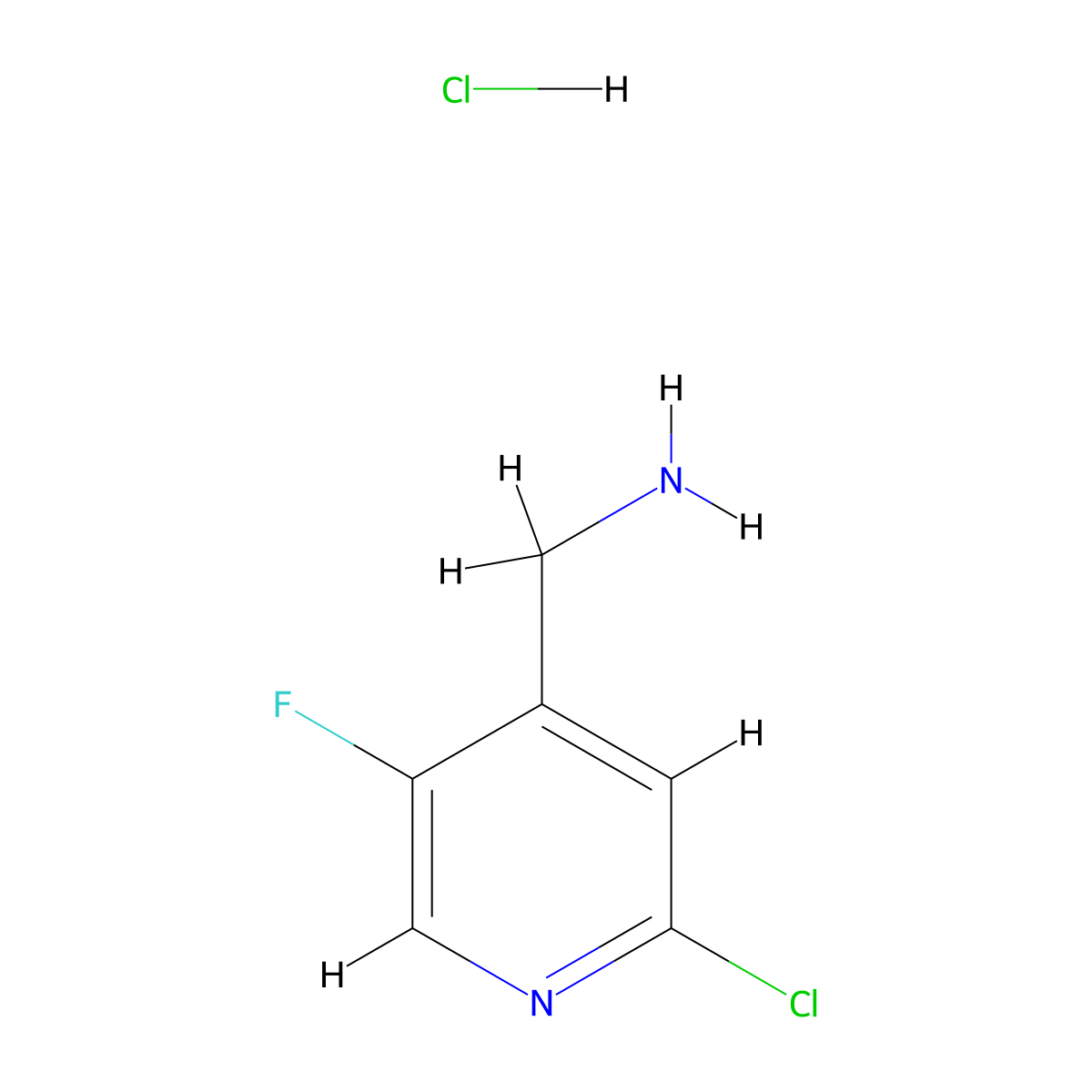 1-(2-Chloro-5-fluoropyridin-4-yl)methanamine hydrochloride molecular structure, CAS 3017193-81-3