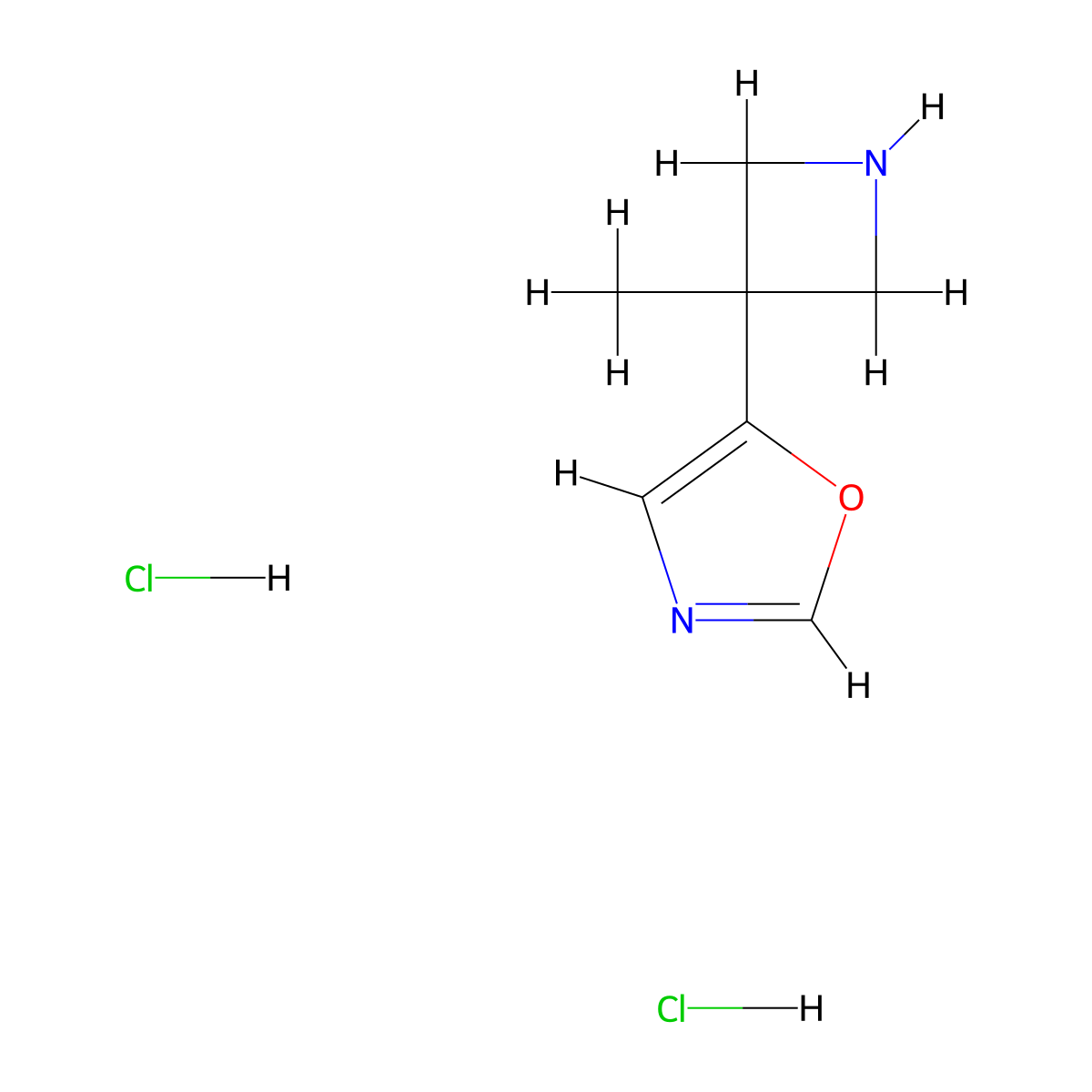 5-(3-Methylazetidin-3-yl)-1,3-oxazole dihydrochloride molecular structure, CAS 3017193-91-5