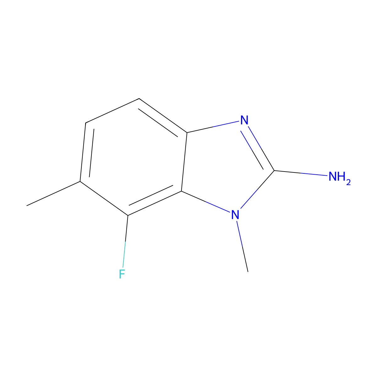 7-fluoro-1,6-dimethyl-1H-1,3-benzodiazol-2-amine molecular structure, CAS 3017193-97-1