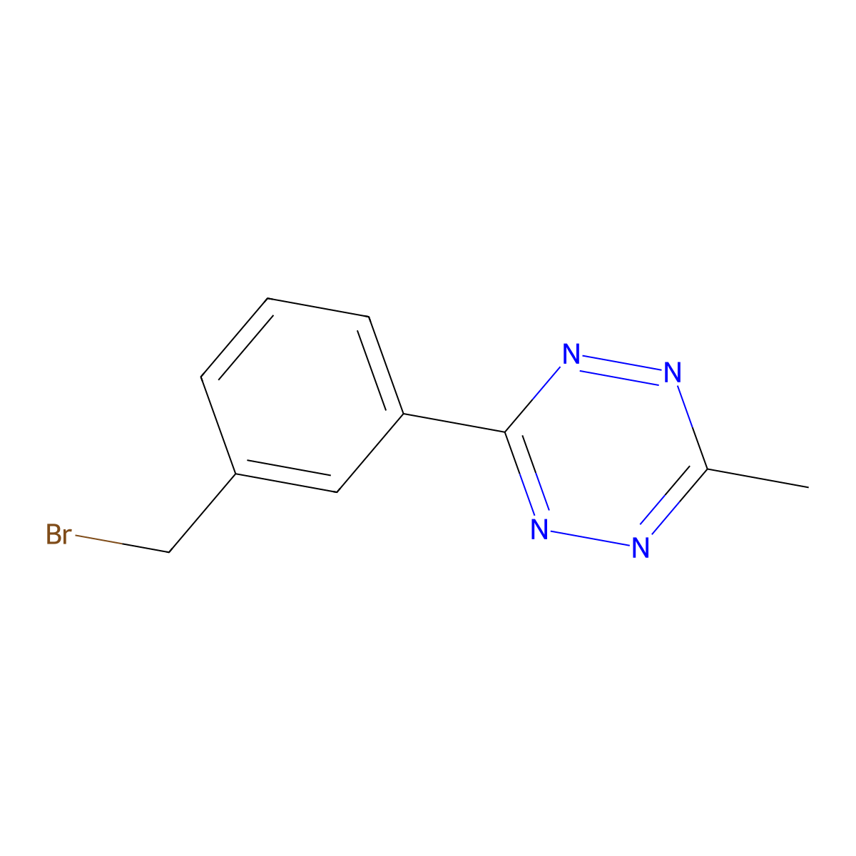 3-[3-(Bromomethyl)phenyl]-6-methyl-1,2,4,5-tetrazine molecular structure, CAS 3017193-98-2