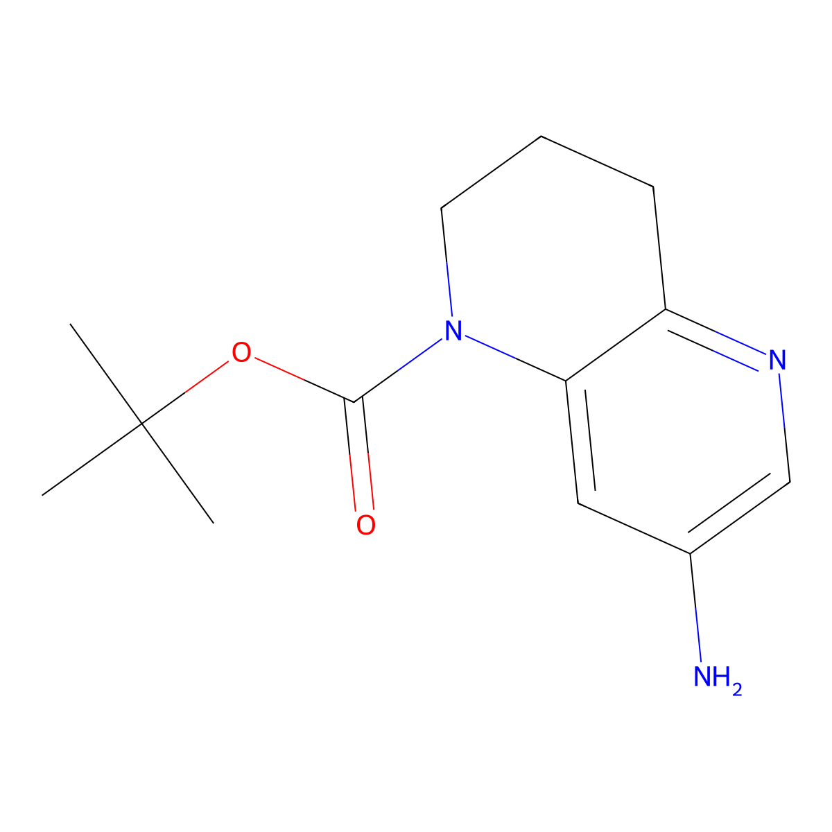 Tert-butyl 7-amino-1,2,3,4-tetrahydro-1,5-naphthyridine-1-carboxylate molecular structure, CAS 3017194-05-4