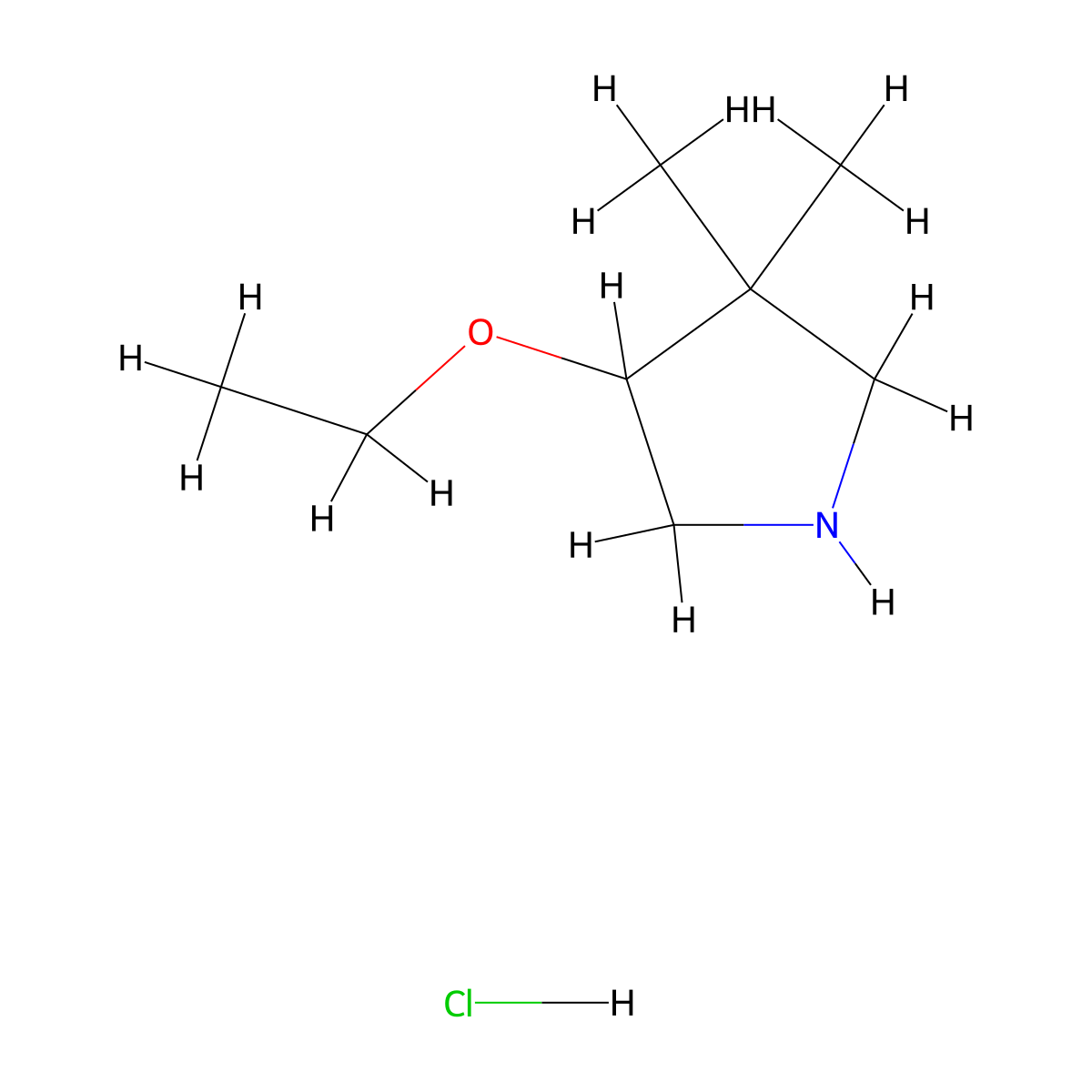 4-Ethoxy-3,3-dimethylpyrrolidine hydrochloride molecular structure, CAS 3017194-14-5