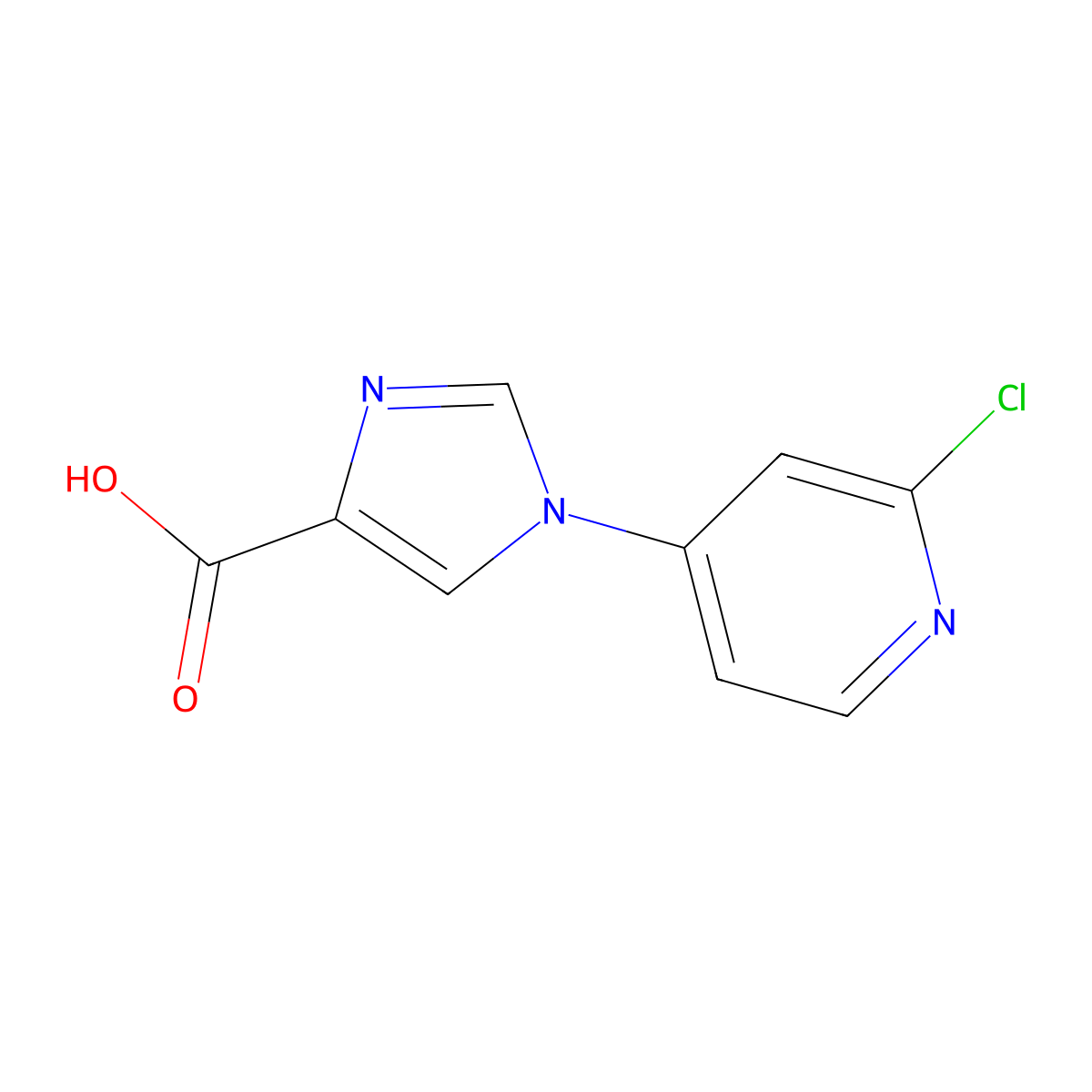 1-(2-chloropyridin-4-yl)-1H-imidazole-4-carboxylic acid molecular structure, CAS 3017194-16-7