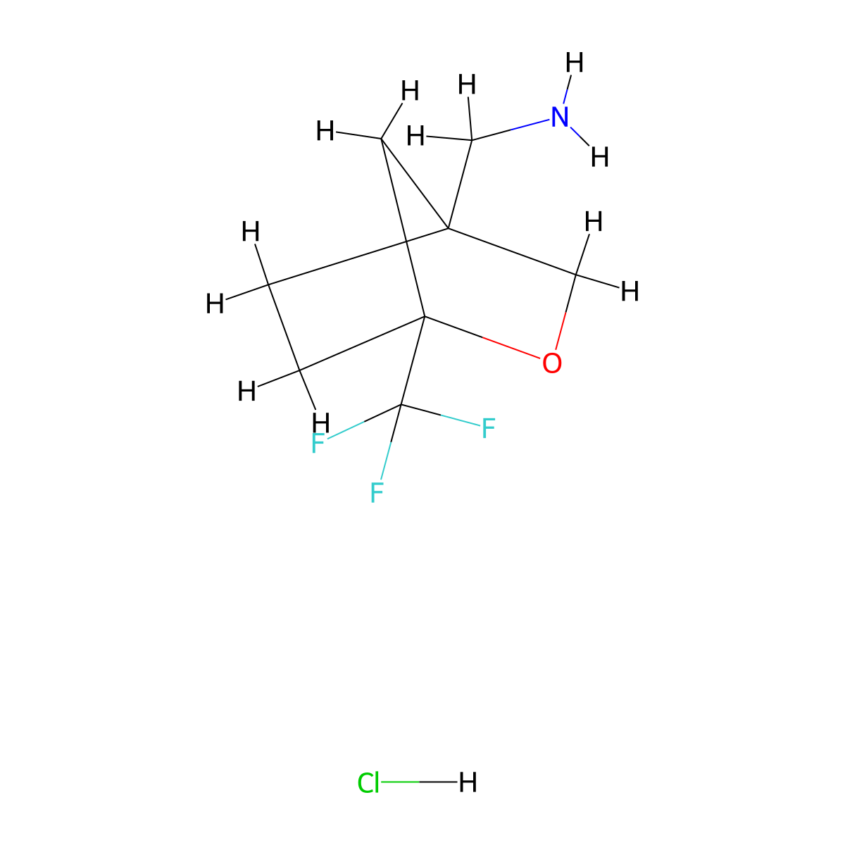 1-[1-(Trifluoromethyl)-2-oxabicyclo[2.2.1]heptan-4-yl]methanamine hydrochloride molecular structure, CAS 3017194-19-0