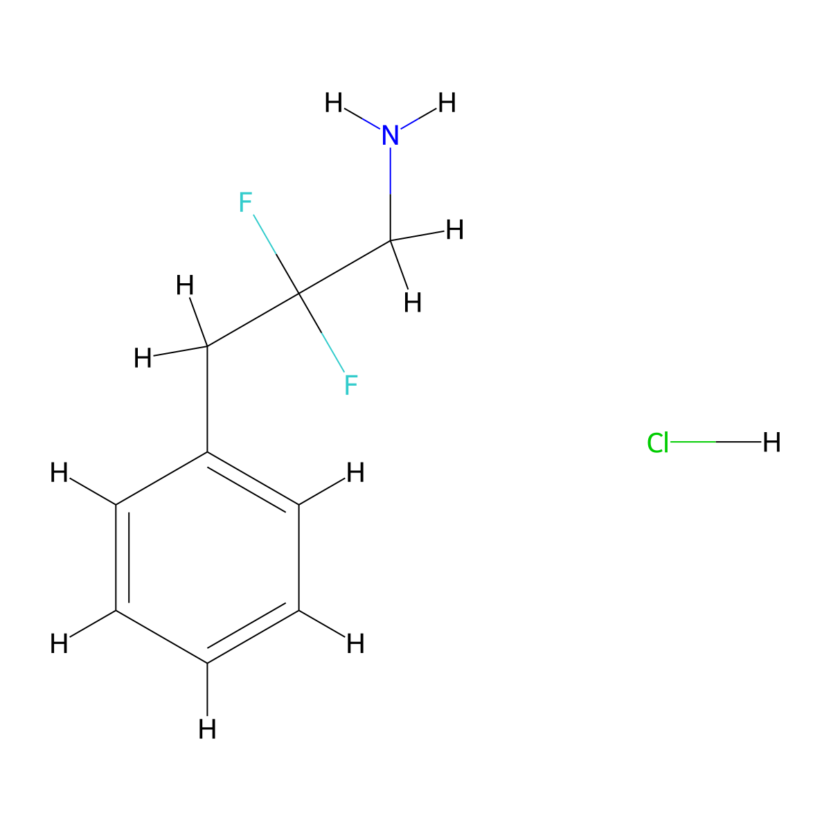 2,2-Difluoro-3-phenylpropan-1-amine hydrochloride molecular structure, CAS 3017194-29-2