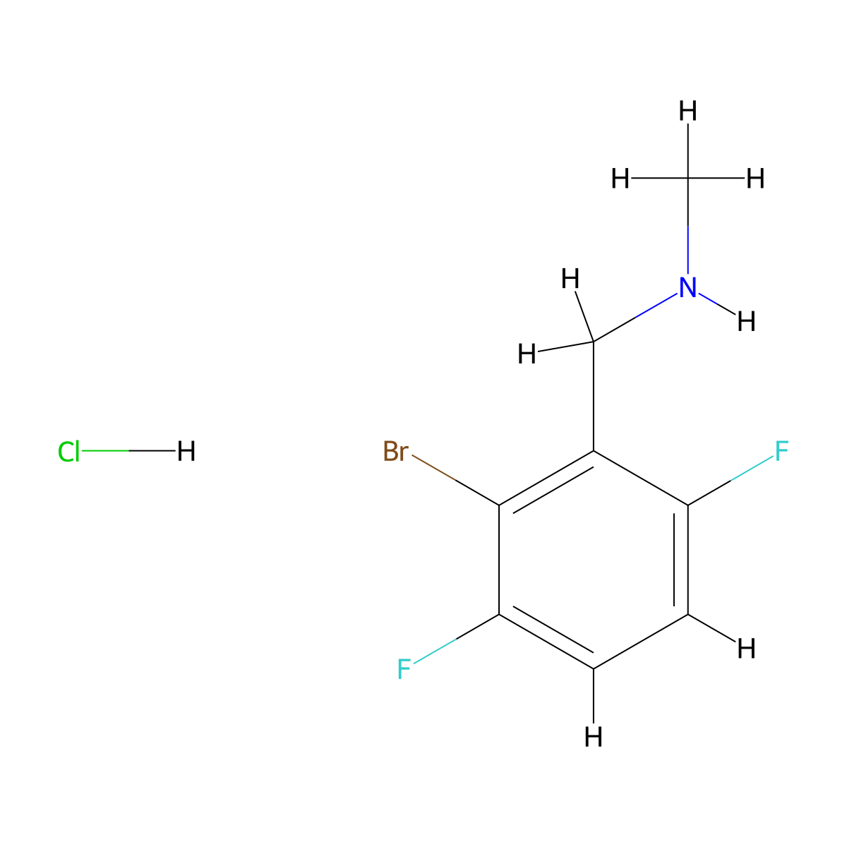 [(2-Bromo-3,6-difluorophenyl)methyl](methyl)amine hydrochloride molecular structure, CAS 3017194-30-5