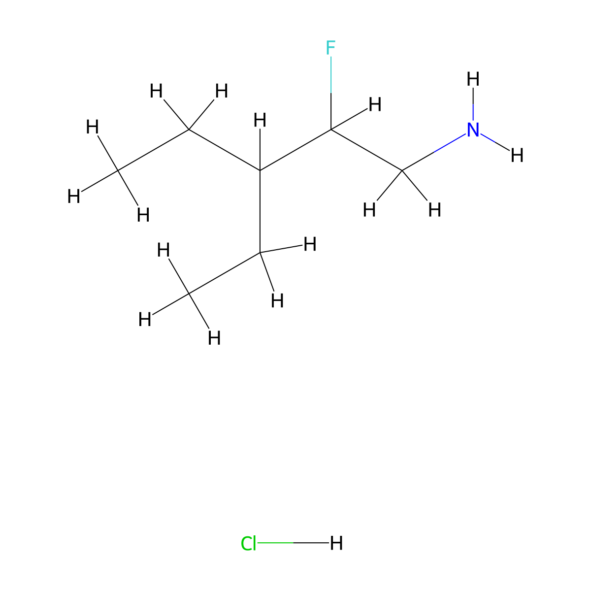 3-Ethyl-2-fluoropentan-1-amine hydrochloride molecular structure, CAS 3017194-32-7