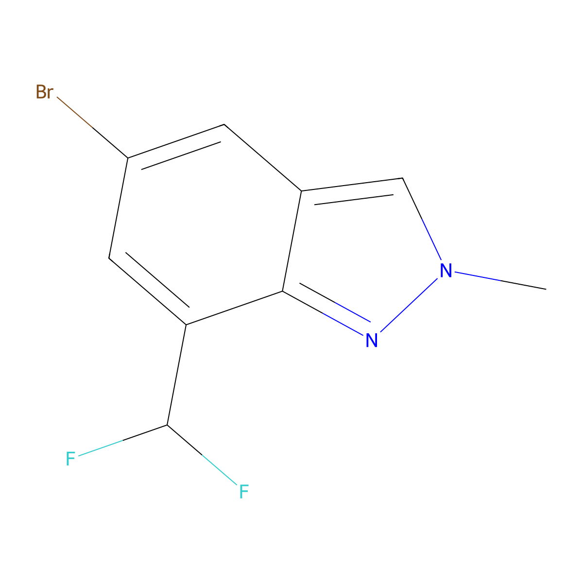 5-bromo-7-(difluoromethyl)-2-methyl-2H-indazole molecular structure, CAS 3017202-68-2