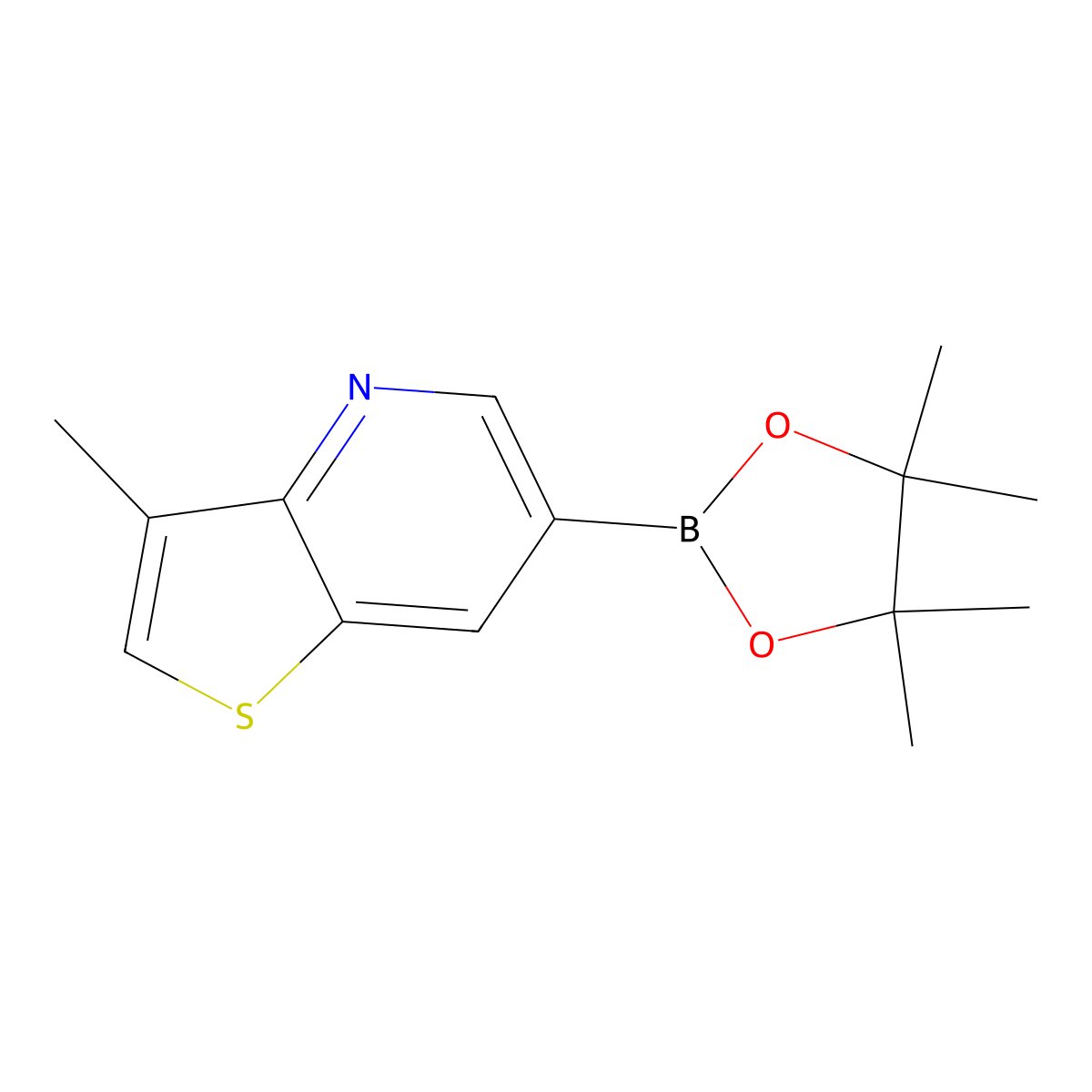 3-Methyl-6-(4,4,5,5-tetramethyl-1,3,2-dioxaborolan-2-yl)thieno(3,2-b)pyridine molecular structure, CAS 3017203-81-2