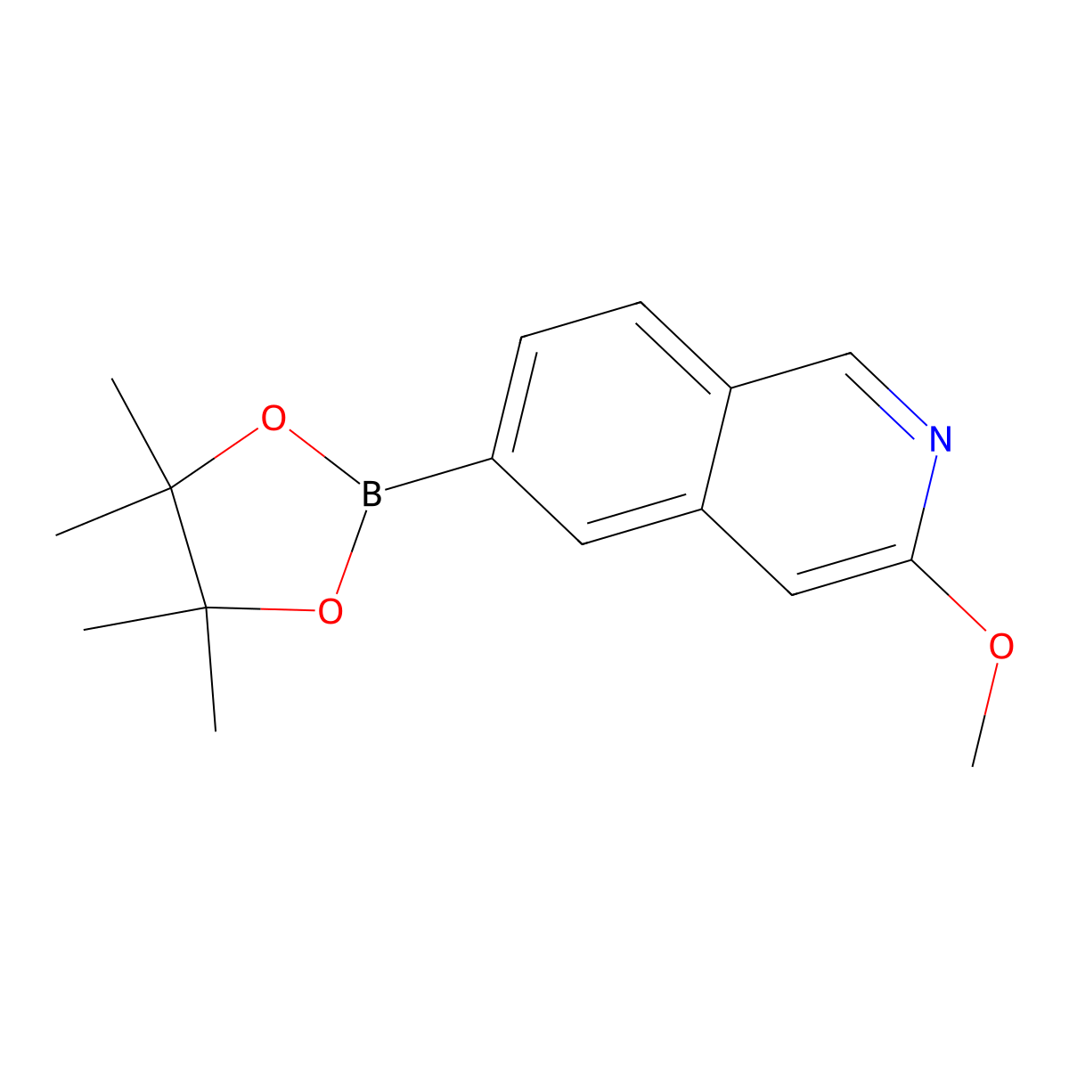 3-Methoxy-6-(4,4,5,5-tetramethyl-1,3,2-dioxaborolan-2-yl)isoquinoline molecular structure, CAS 3017203-85-6