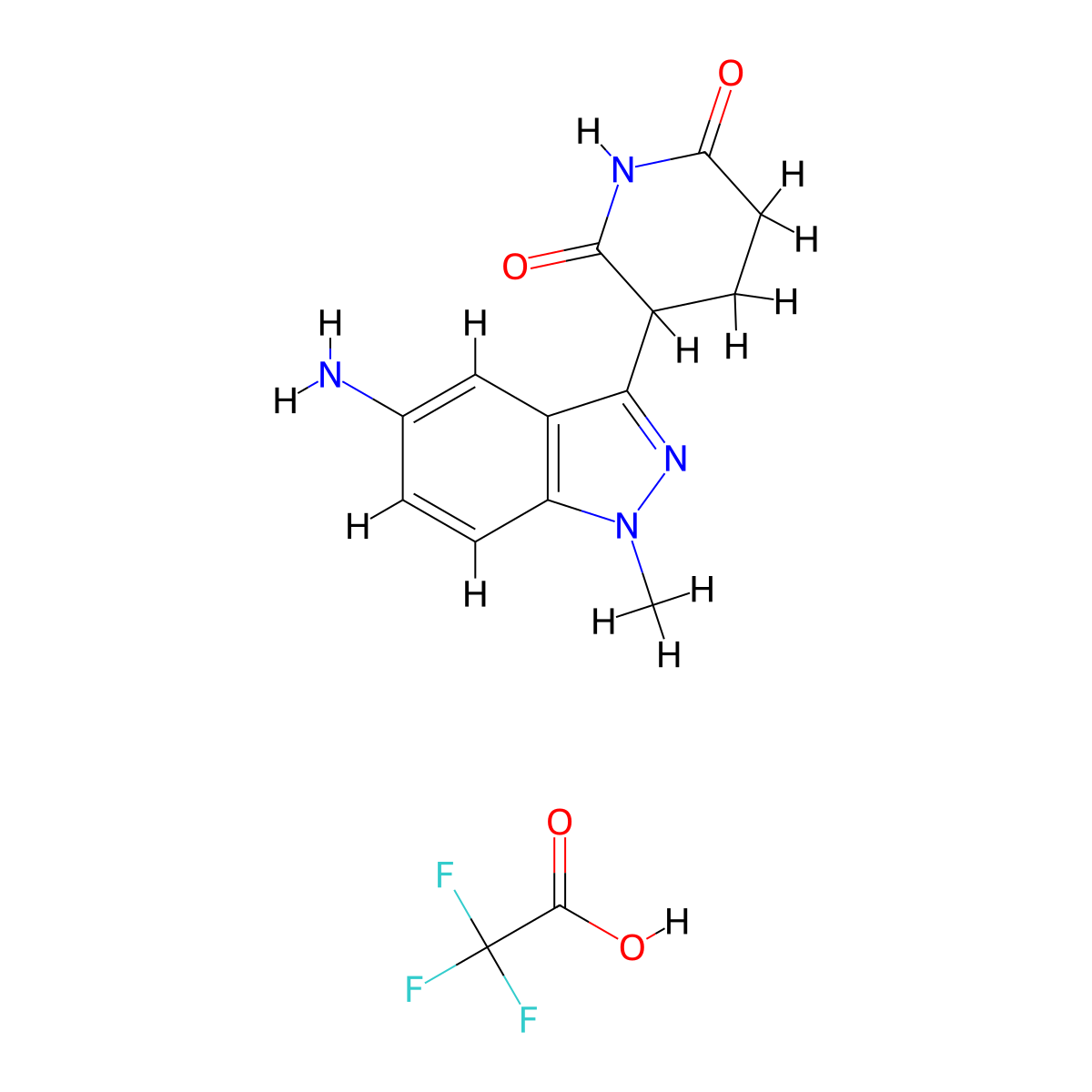3-(5-Amino-1-methyl-1H-indazol-3-YL)piperidine-2,6-dione, trifluoroacetic acid molecular structure, CAS 3017204-92-8