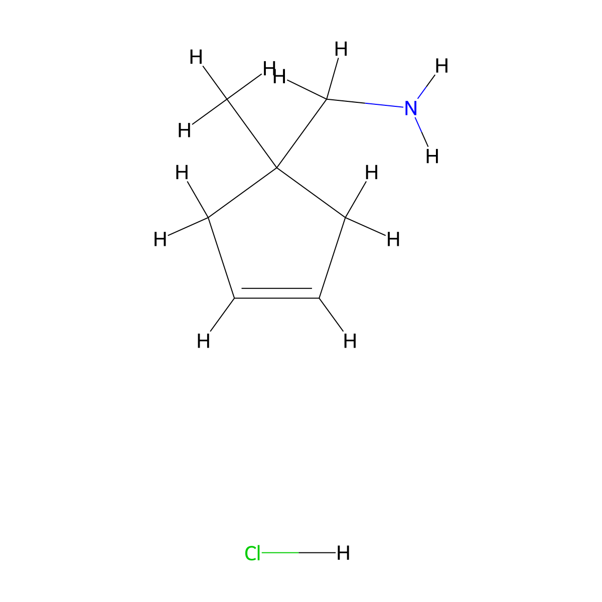 1-(1-Methylcyclopent-3-en-1-yl)methanamine hydrochloride molecular structure, CAS 3017210-94-2