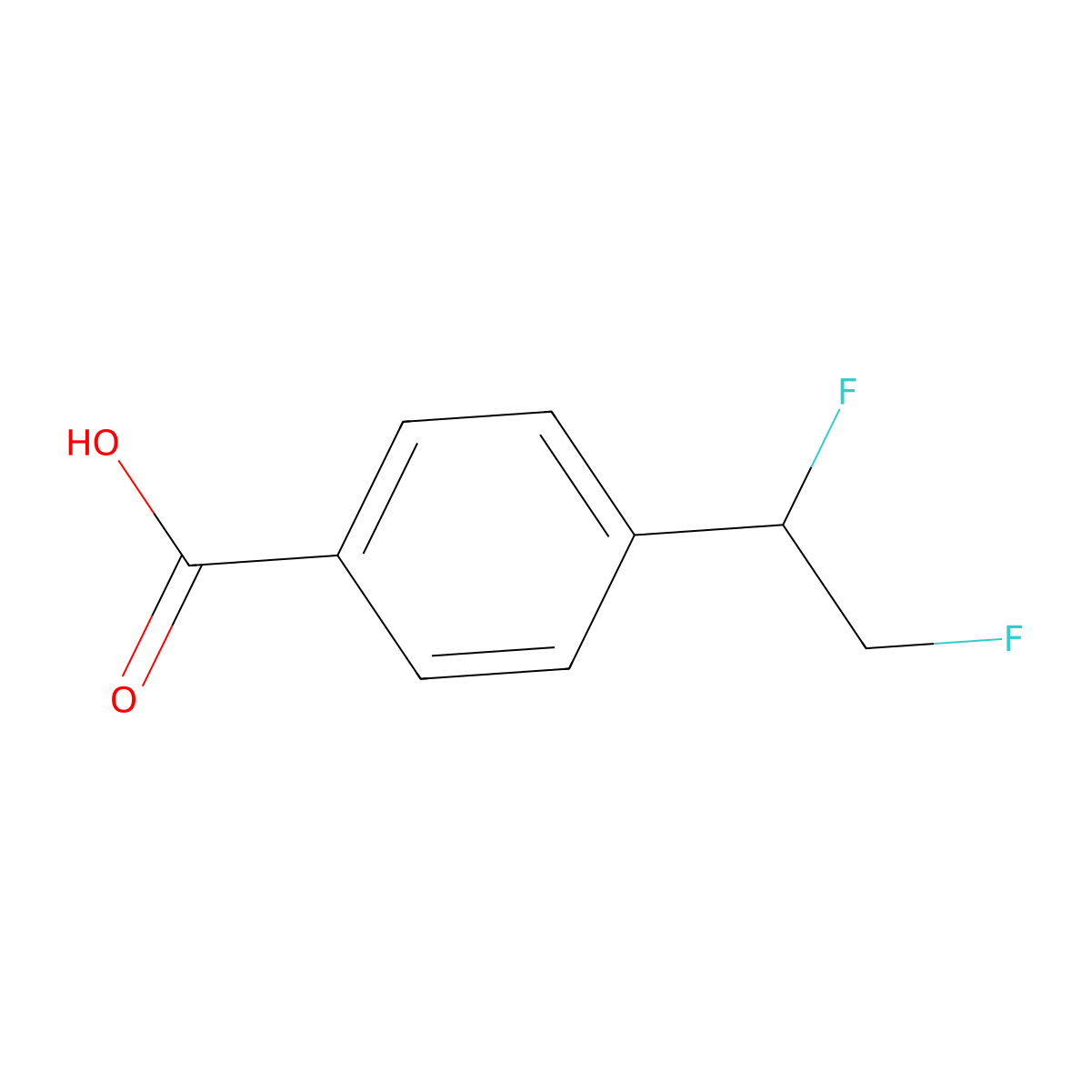 4-(1,2-Difluoroethyl)benzoic acid molecular structure, CAS 3017210-98-6