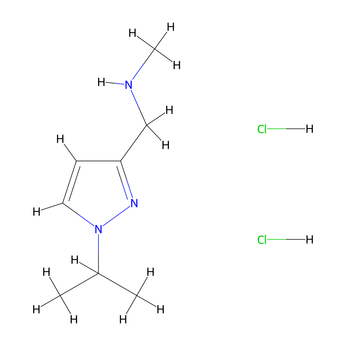 methyl({[1-(propan-2-yl)-1H-pyrazol-3-yl]methyl})amine dihydrochloride molecular structure, CAS 3017211-05-8
