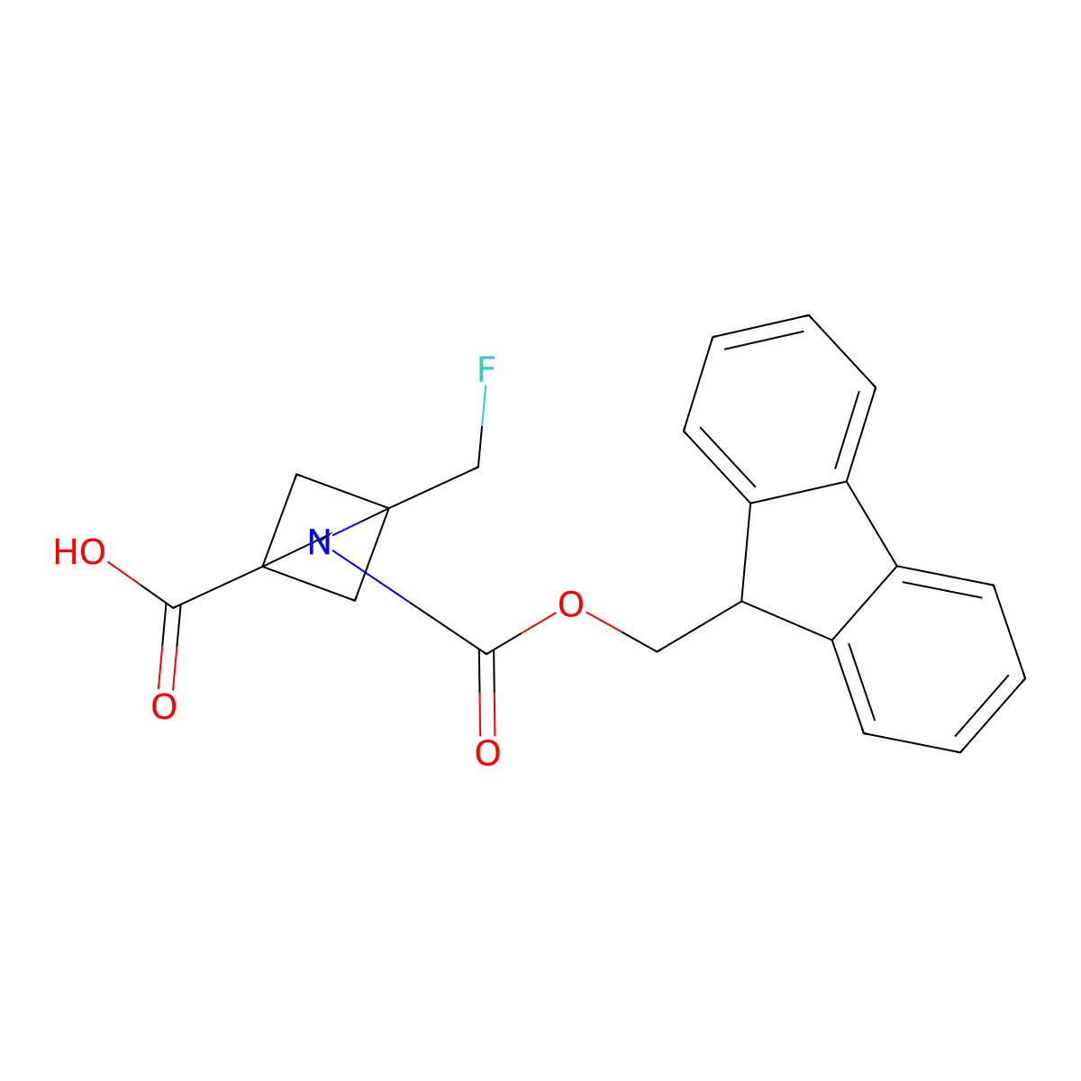 2-{[(9H-fluoren-9-yl)methoxy]carbonyl}-1-(fluoromethyl)-2-azabicyclo[2.1.1]hexane-4-carboxylic acid molecular structure, CAS 3017211-06-9