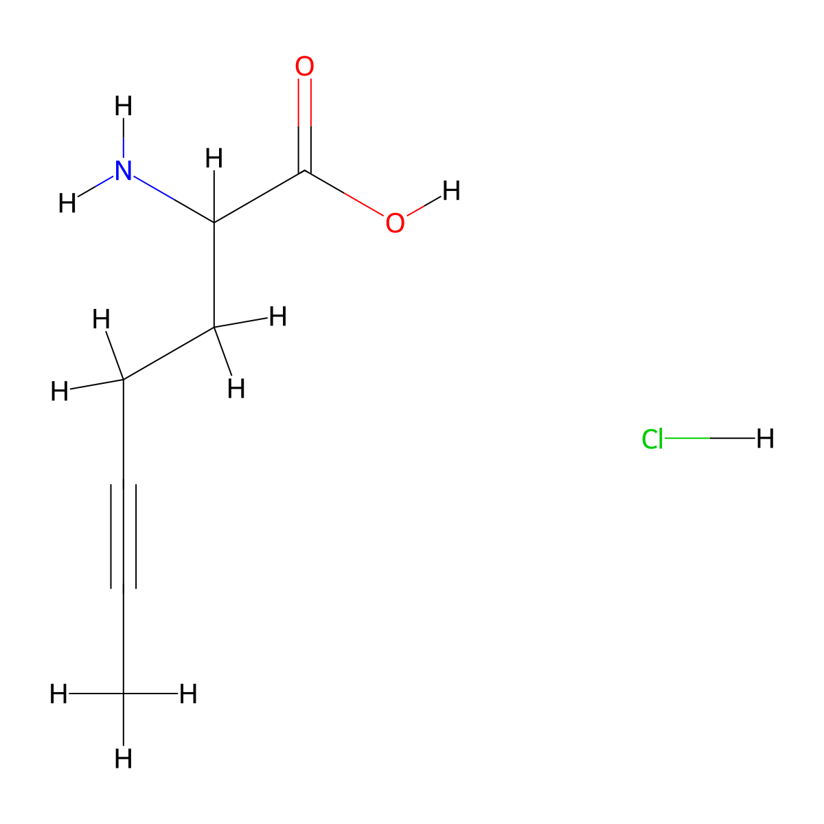 2-Aminohept-5-ynoic acid hydrochloride molecular structure, CAS 3017211-07-0