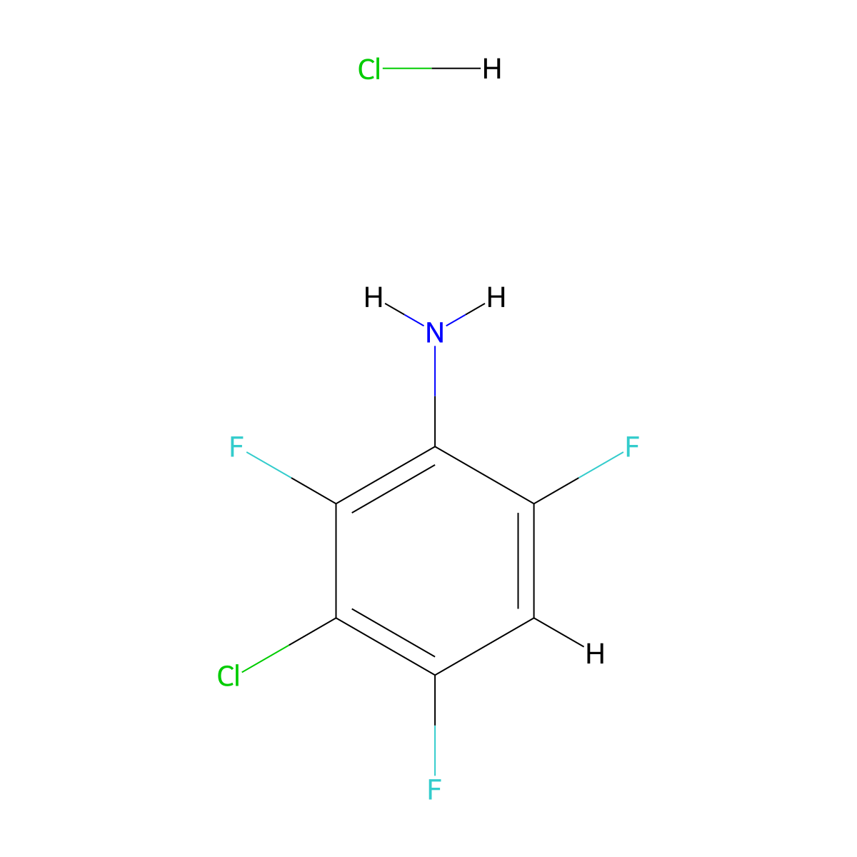 3-Chloro-2,4,6-trifluoroaniline;hydrochloride molecular structure, CAS 3017211-13-8