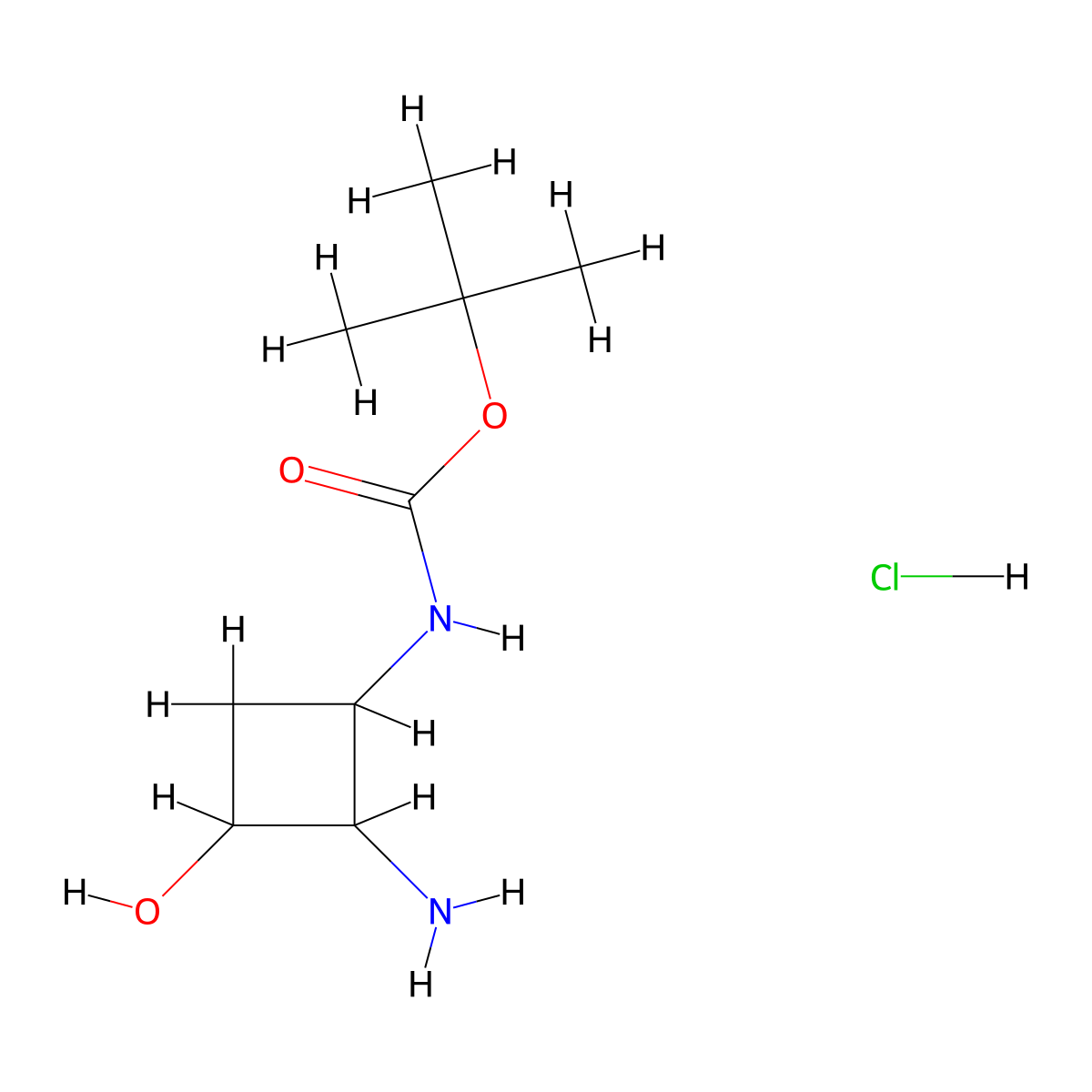tert-butyl N-(2-amino-3-hydroxycyclobutyl)carbamate hydrochloride molecular structure, CAS 3017211-33-2