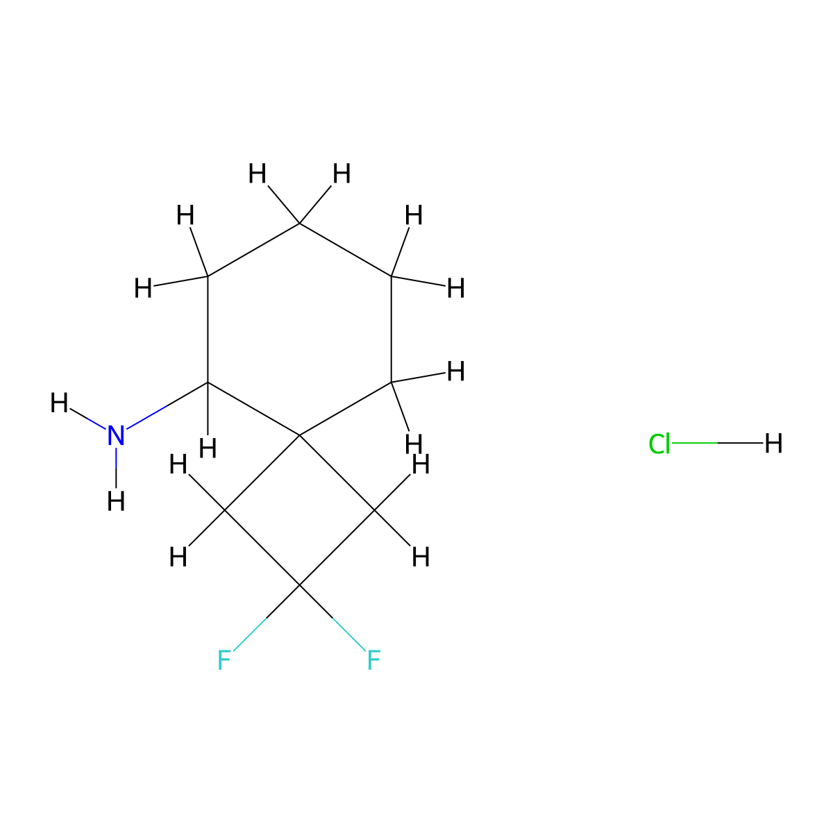 2,2-Difluorospiro[3.5]nonan-5-amine hydrochloride molecular structure, CAS 3017211-36-5