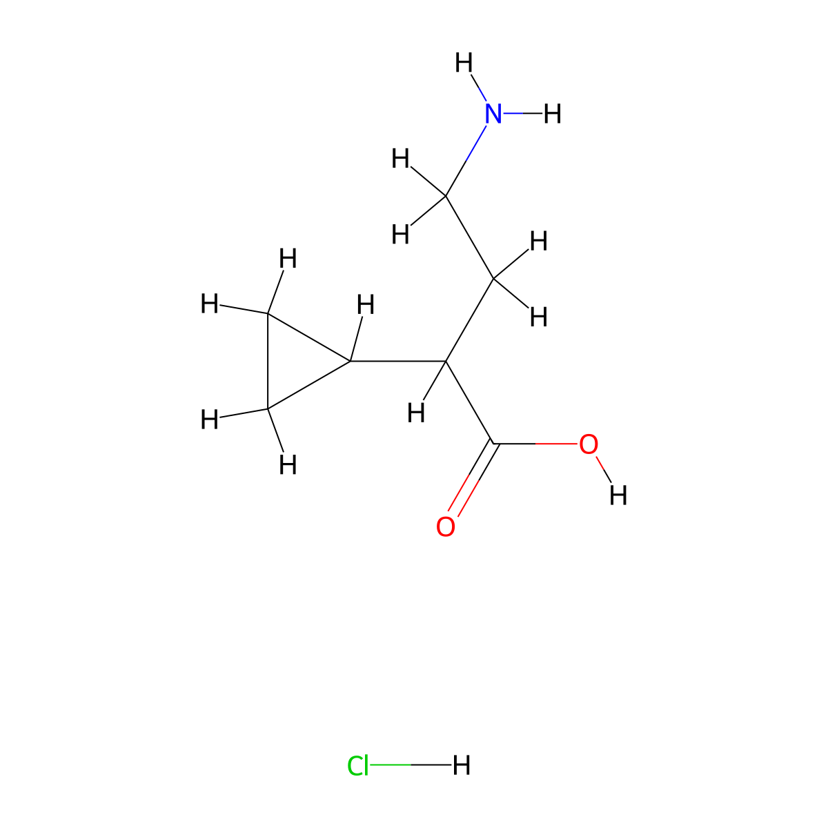 4-Amino-2-cyclopropylbutanoic acid;hydrochloride molecular structure, CAS 3017211-37-6
