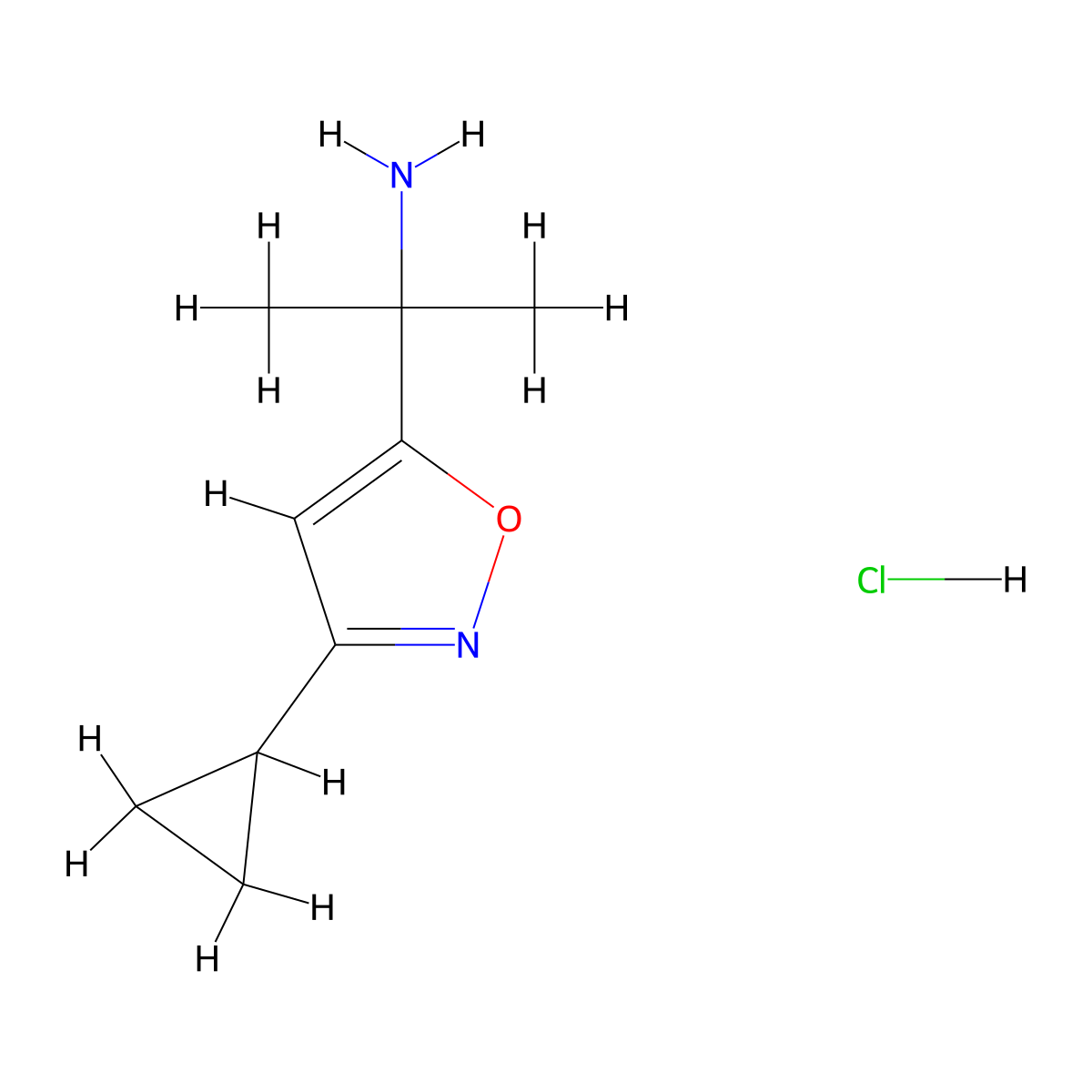 2-(3-Cyclopropyl-1,2-oxazol-5-yl)propan-2-amine hydrochloride molecular structure, CAS 3017211-48-9