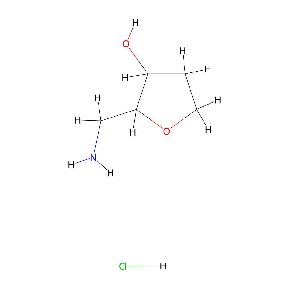 2-(Aminomethyl)oxolan-3-ol hydrochloride molecular structure, CAS 3017211-53-6