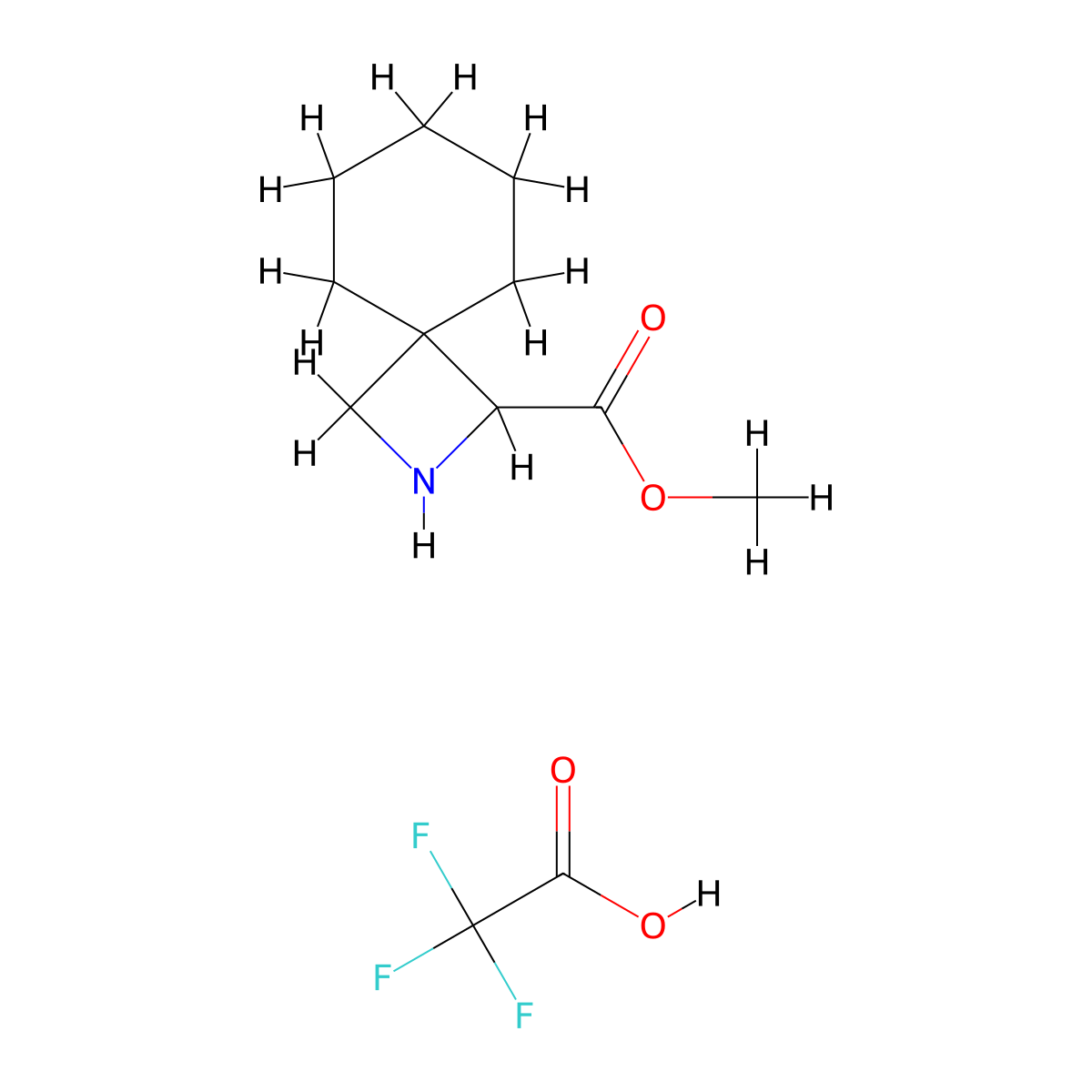 Methyl 2-azaspiro[3.5]nonane-1-carboxylate, trifluoroacetic acid molecular structure, CAS 3017211-58-1