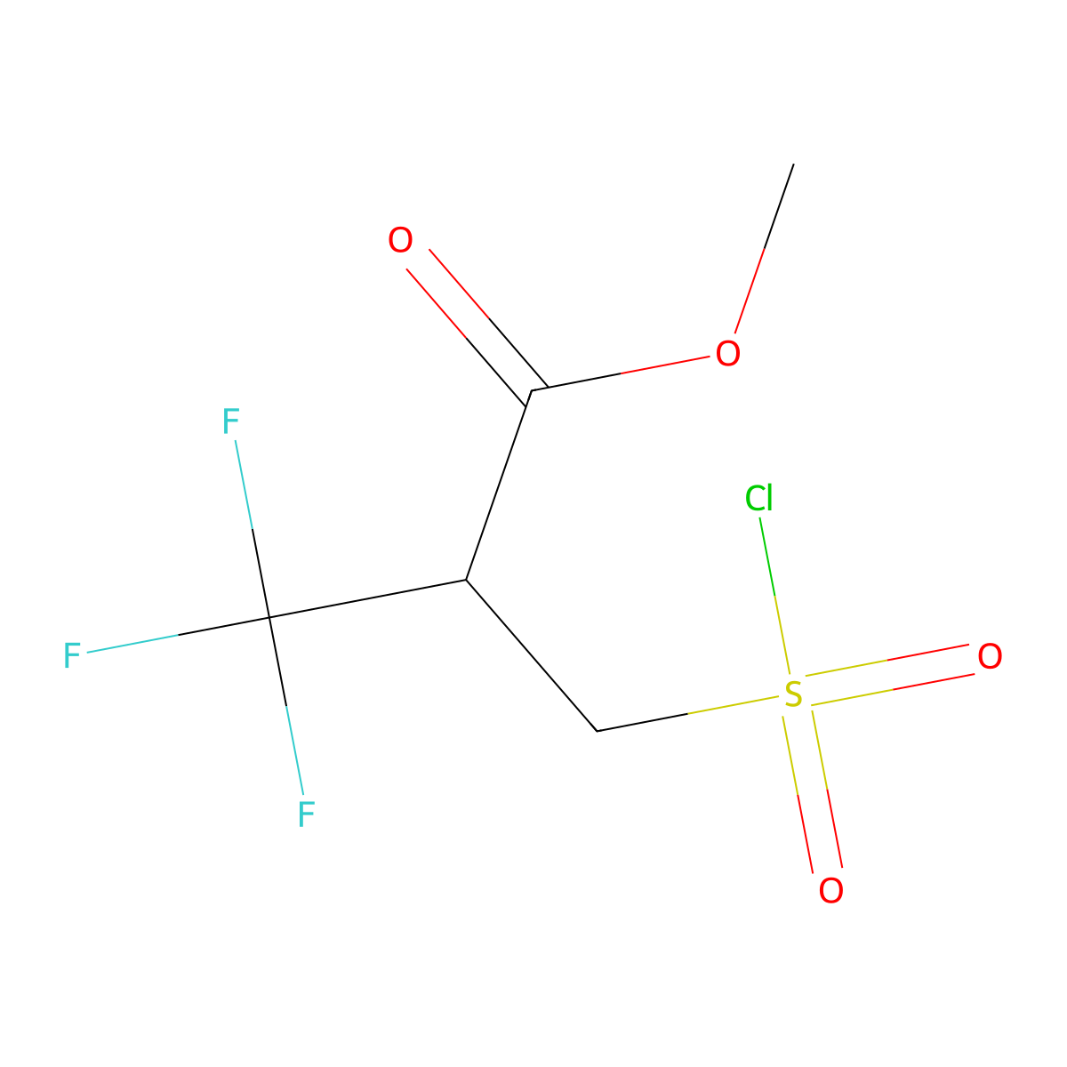 Methyl 3-(chlorosulfonyl)-2-(trifluoromethyl)propanoate molecular structure, CAS 3017211-59-2