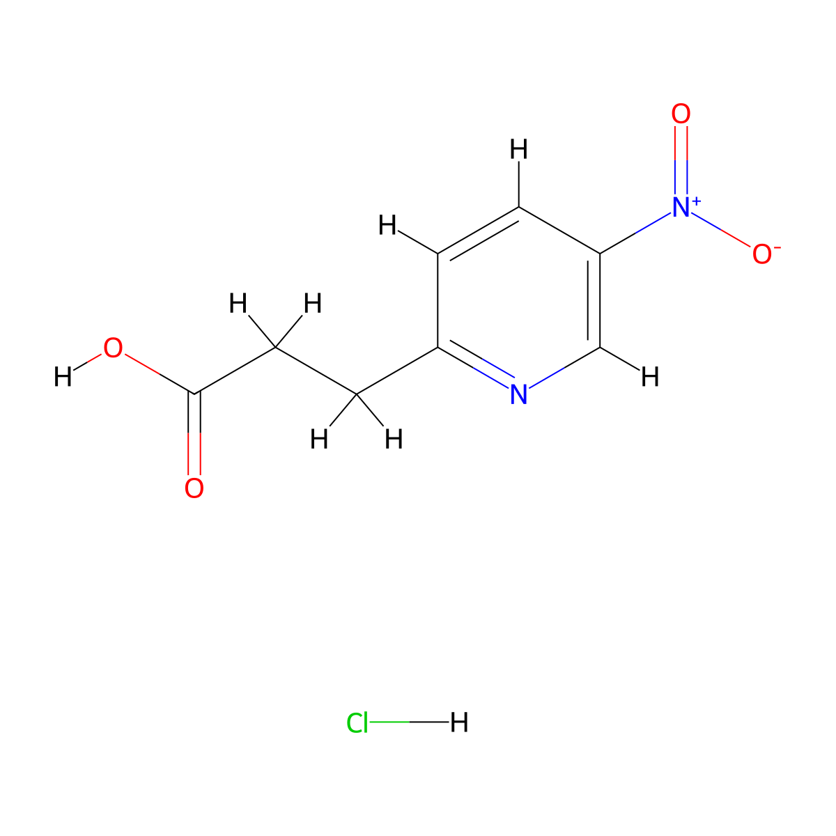 3-(5-Nitropyridin-2-yl)propanoic acid hydrochloride molecular structure, CAS 3017211-65-0
