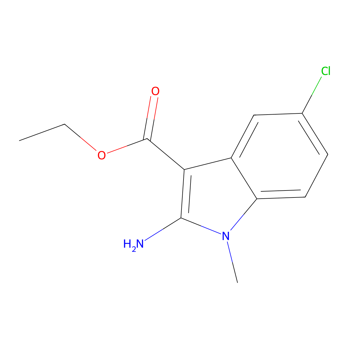 ethyl 2-amino-5-chloro-1-methyl-1H-indole-3-carboxylate molecular structure, CAS 3017211-66-1