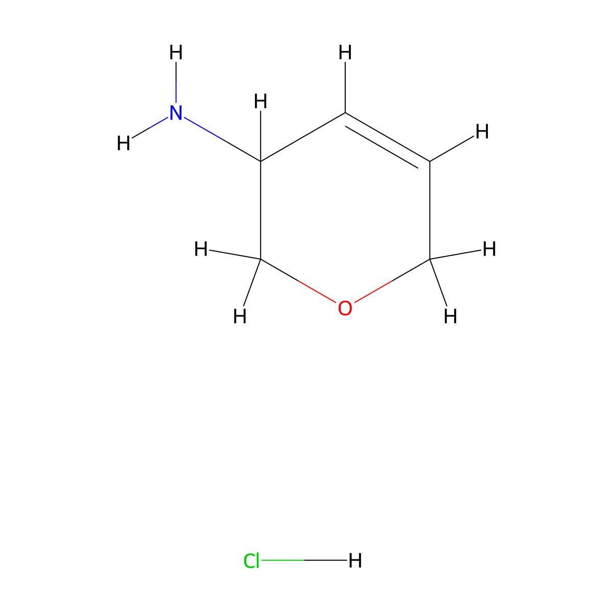 3,6-dihydro-2H-pyran-3-amine;hydrochloride molecular structure, CAS 3017211-68-3
