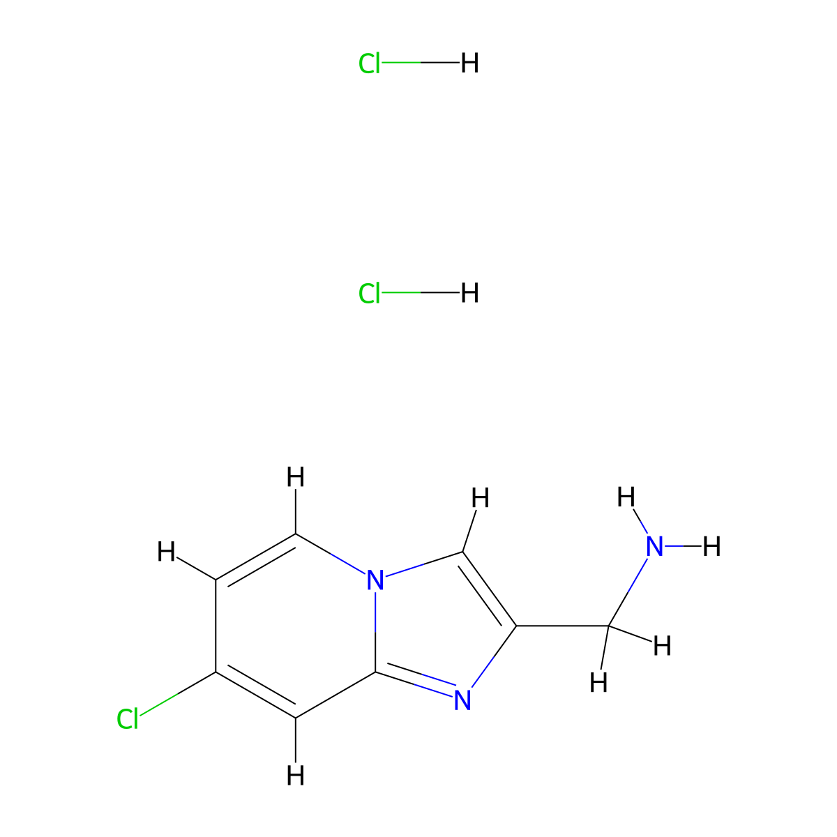 1-{7-Chloroimidazo[1,2-a]pyridin-2-yl}methanamine dihydrochloride molecular structure, CAS 3017211-83-2