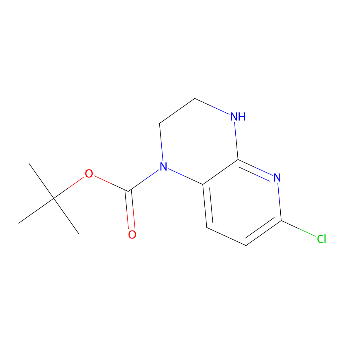 tert-butyl 6-chloro-3,4-dihydro-2H-pyrido[2,3-b]pyrazine-1-carboxylate molecular structure, CAS 3017211-85-4
