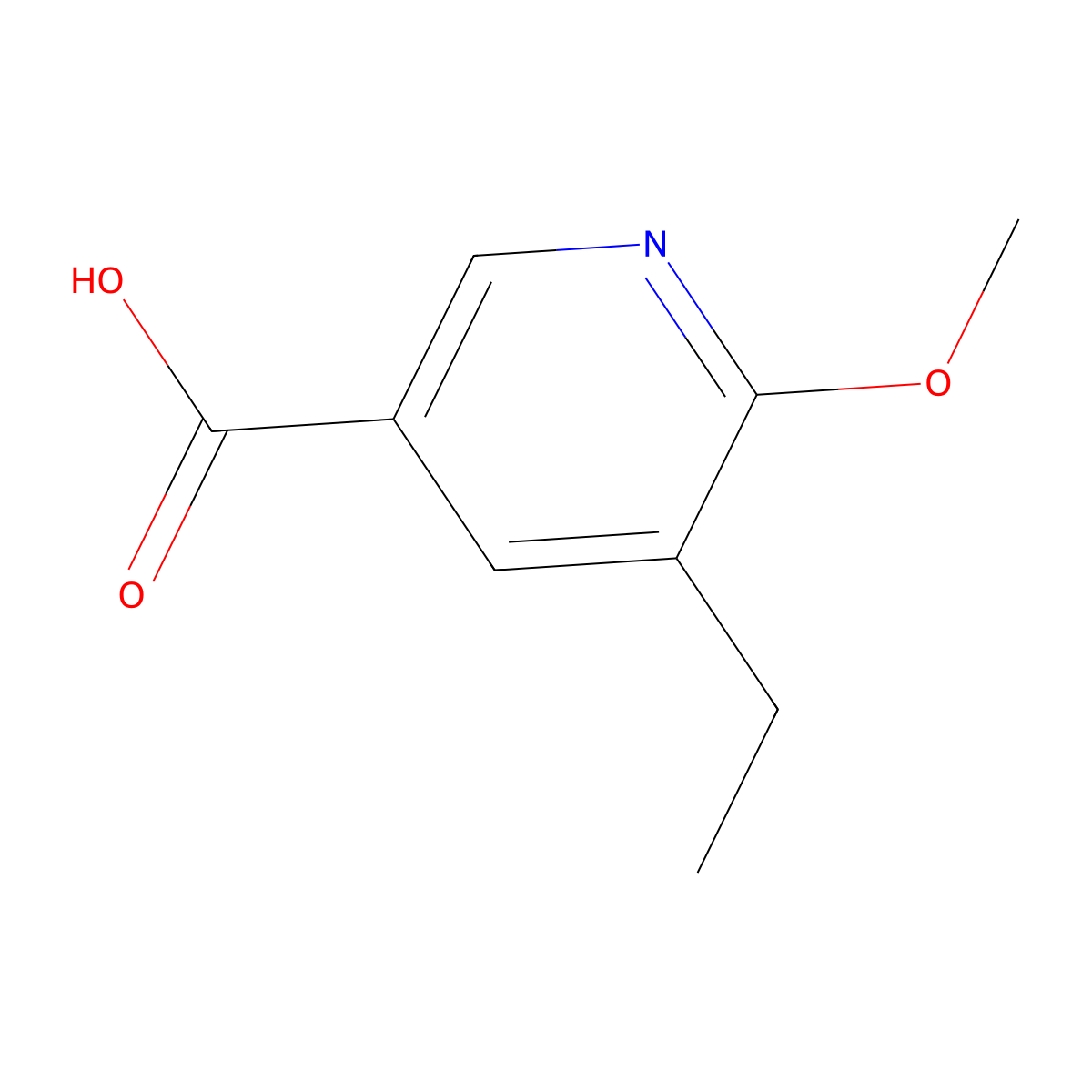 5-Ethyl-6-methoxypyridine-3-carboxylic acid molecular structure, CAS 3017212-16-4