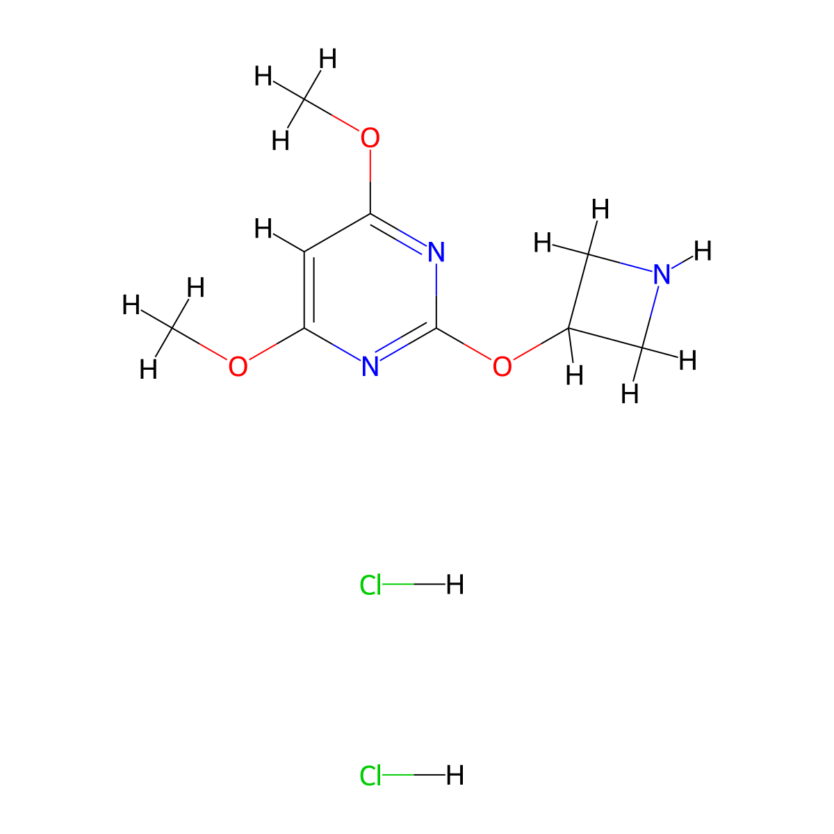 2-(Azetidin-3-yloxy)-4,6-dimethoxypyrimidine;dihydrochloride molecular structure, CAS 3017212-18-6