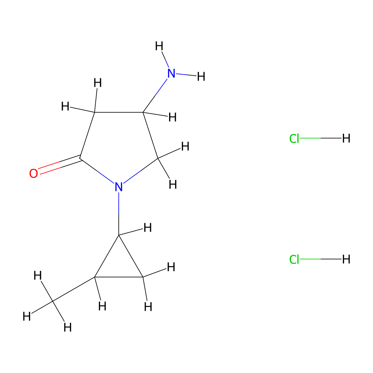 4-Amino-1-(2-methylcyclopropyl)pyrrolidin-2-one dihydrochloride molecular structure, CAS 3017212-32-4
