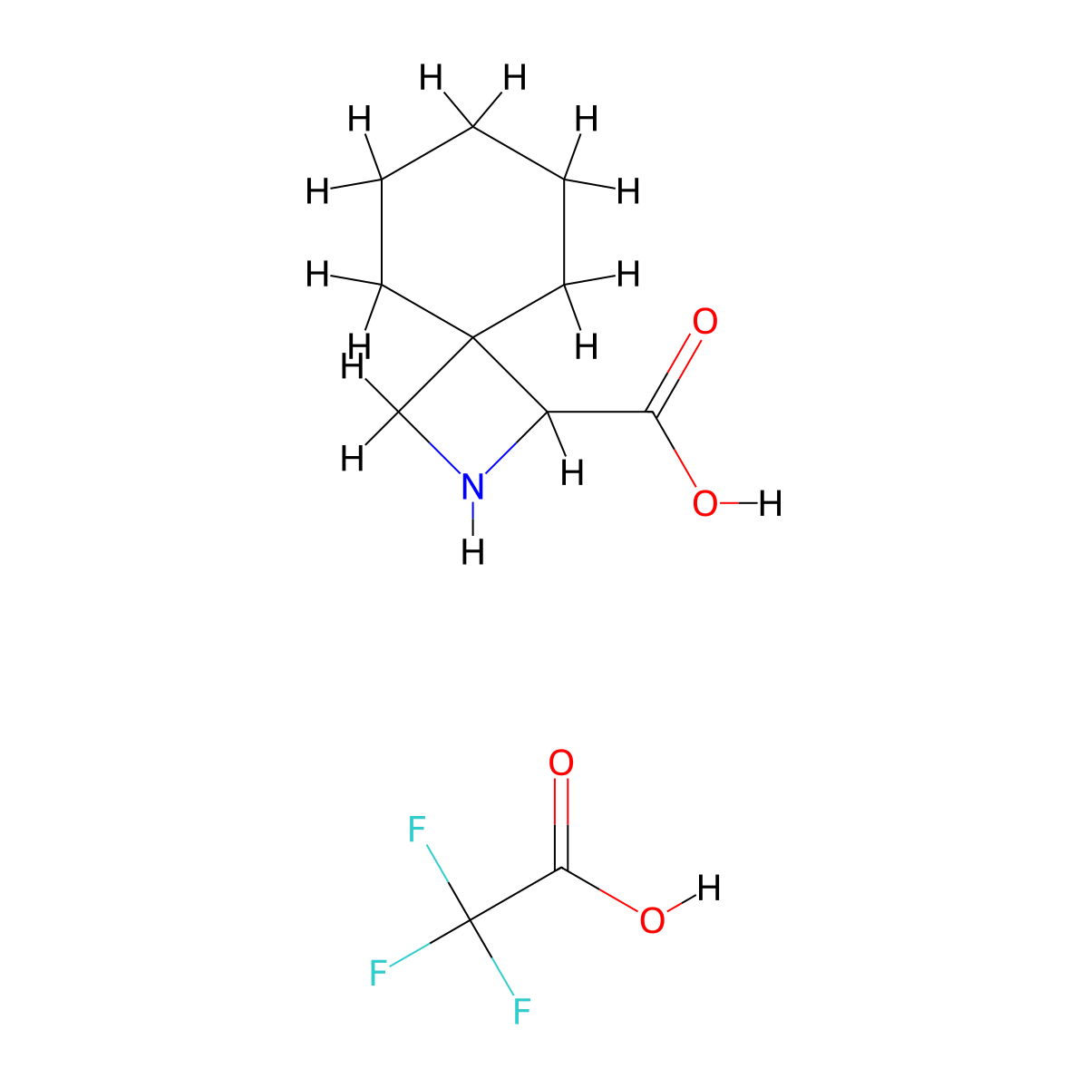 2-Azaspiro[3.5]nonane-1-carboxylic acid; trifluoroacetic acid molecular structure, CAS 3017212-40-4