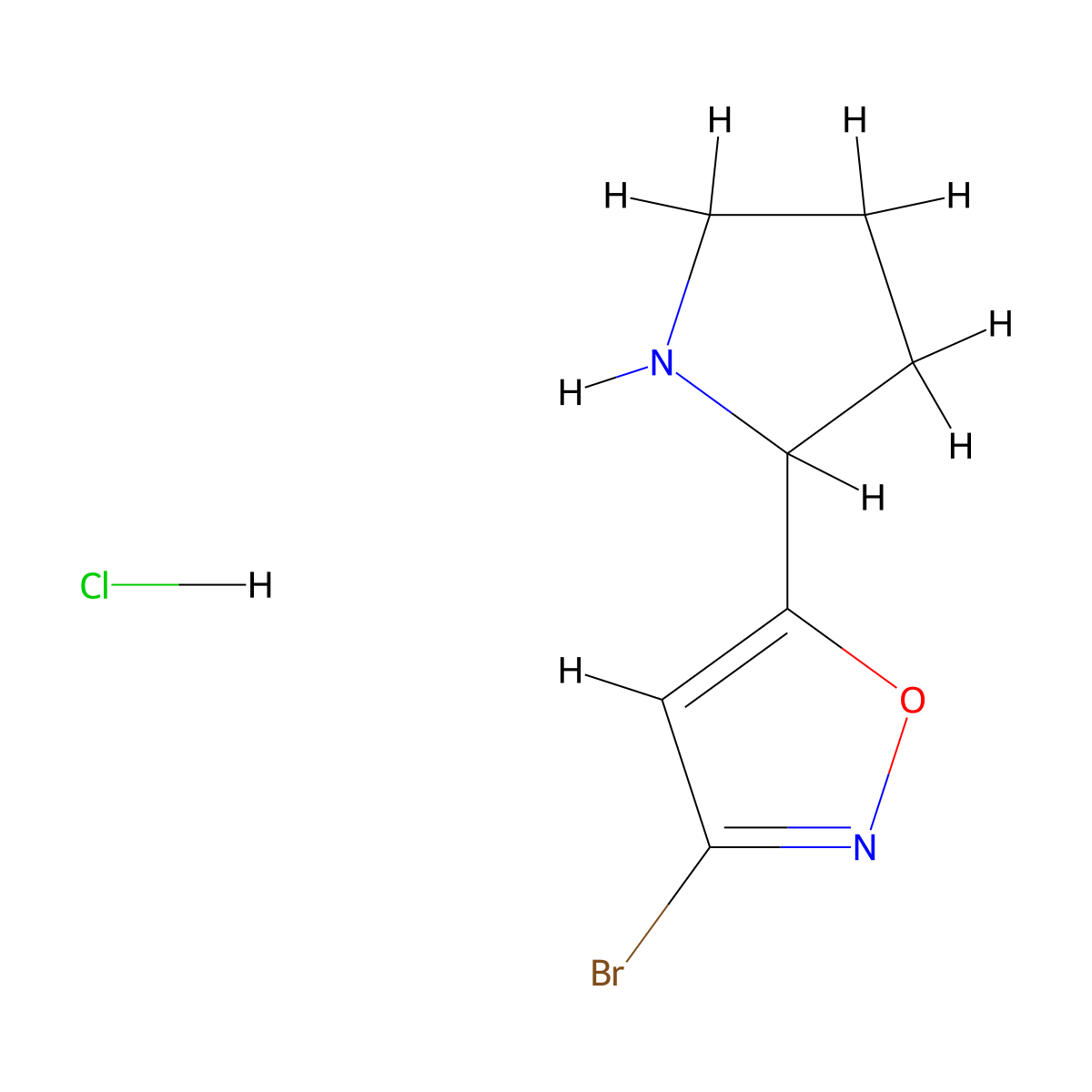 3-Bromo-5-(pyrrolidin-2-yl)-1,2-oxazole hydrochloride molecular structure, CAS 3017212-42-6